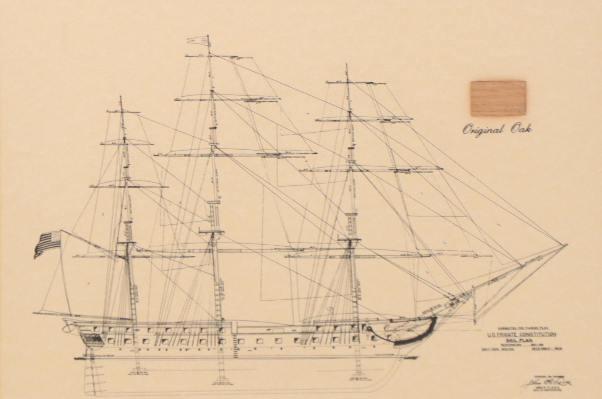 Lithograph of Ship "U.S. Frigate Constitution Sail Plan"