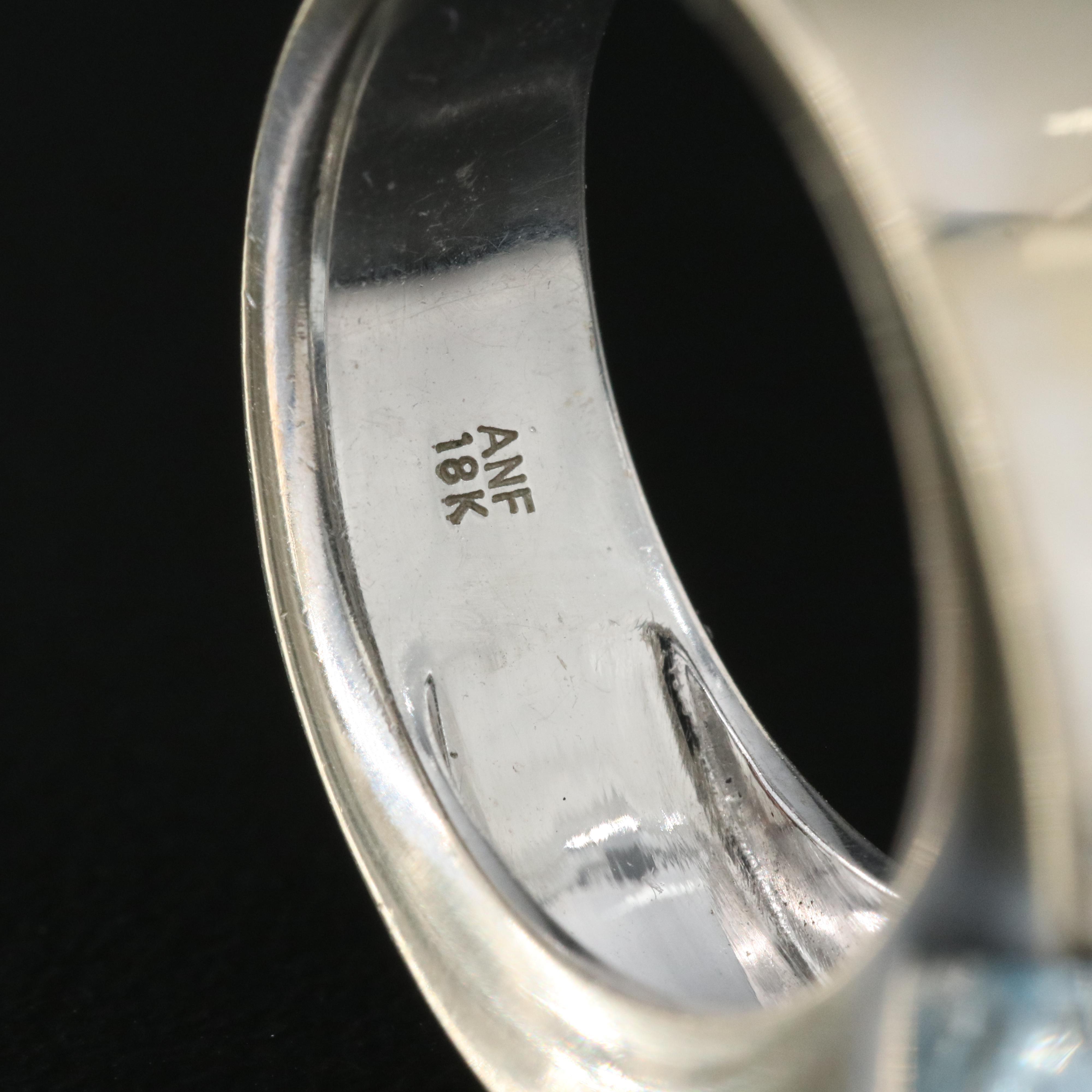 Italian 18K 3.00 CT Aquamarine and Diamond Ring