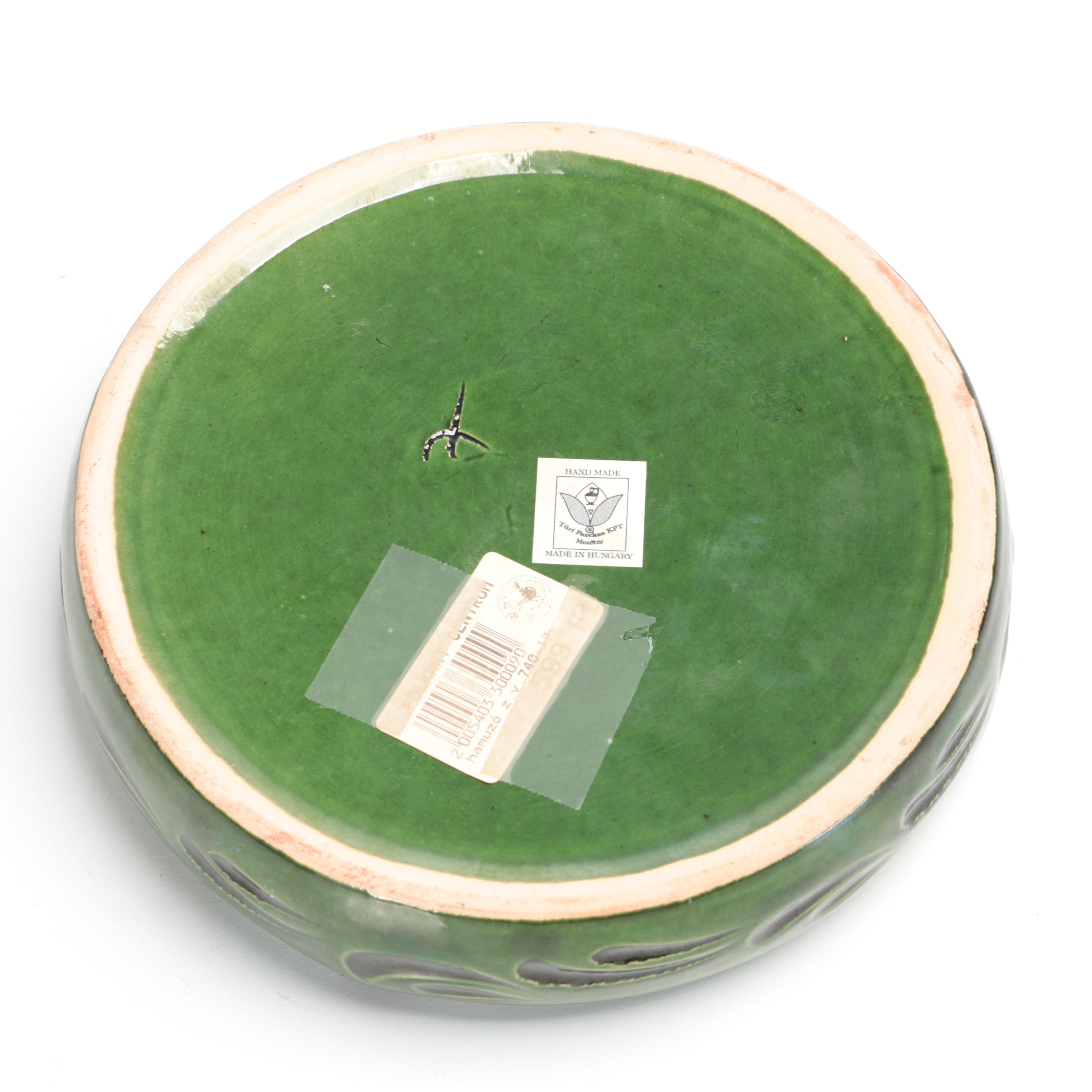 Handmade Hungarian Ceramic Dish with Other Plastic Table Accessories