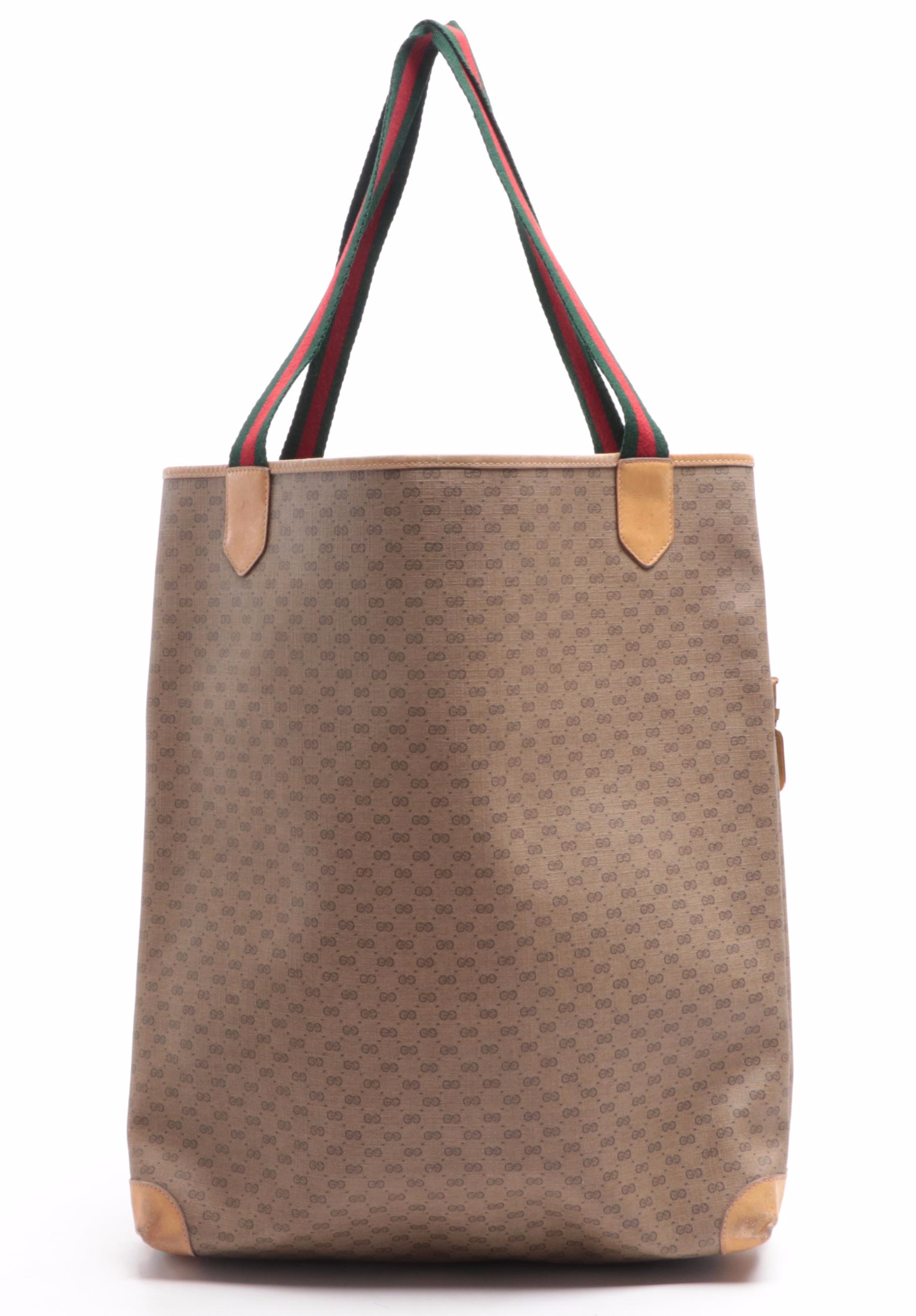 Gucci Tote in Micro GG Supreme Canvas and Leather