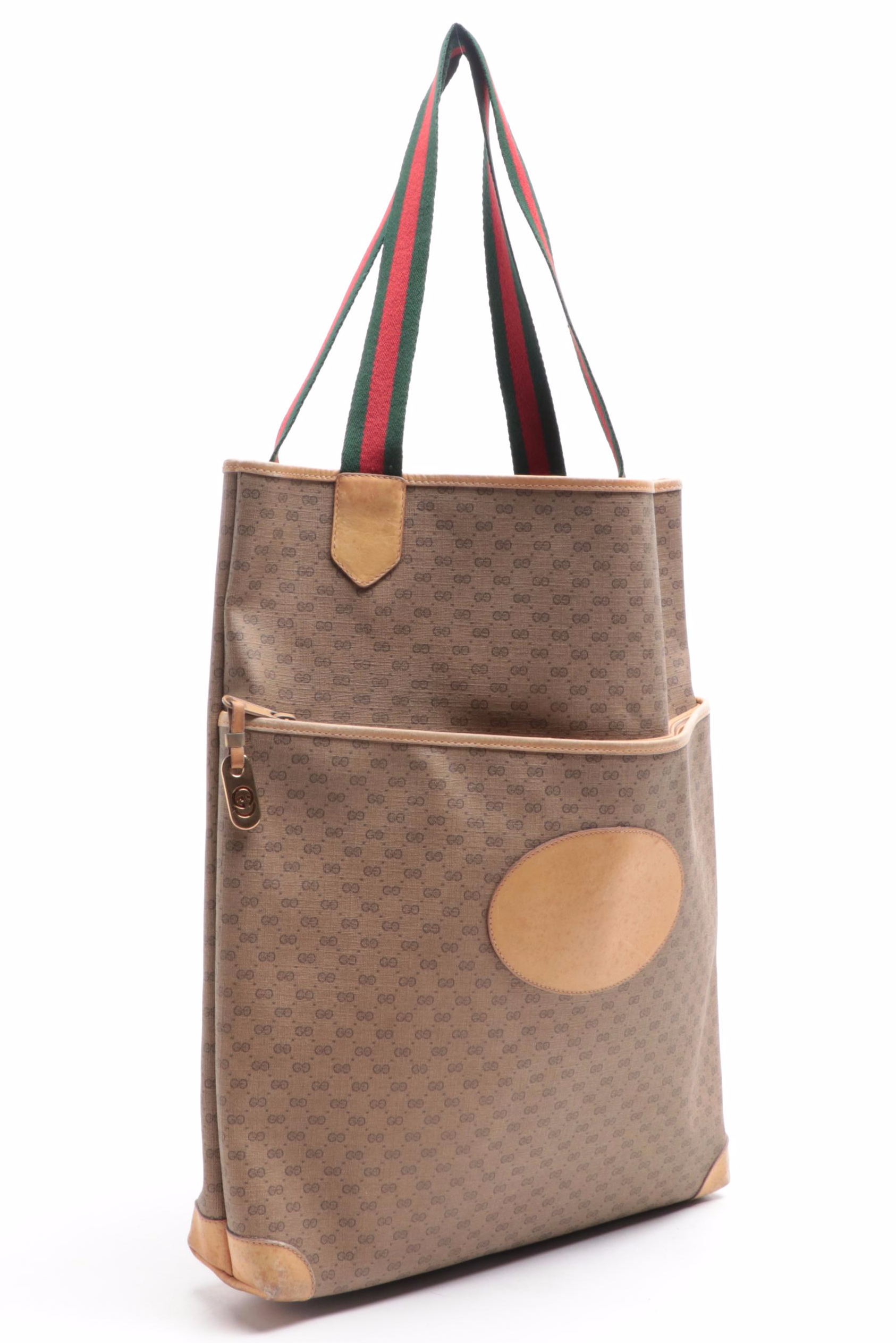Gucci Tote in Micro GG Supreme Canvas and Leather