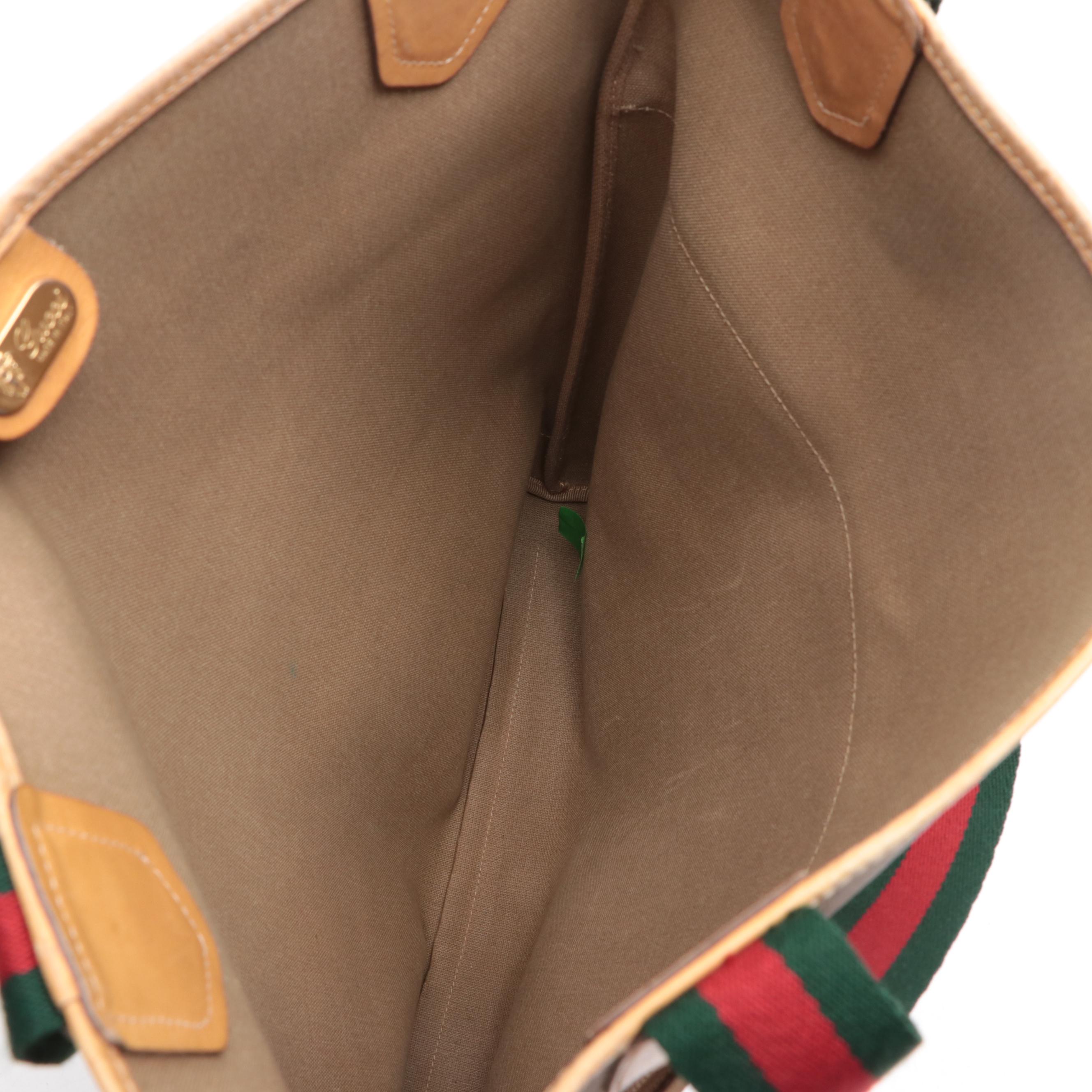 Gucci Tote in Micro GG Supreme Canvas and Leather