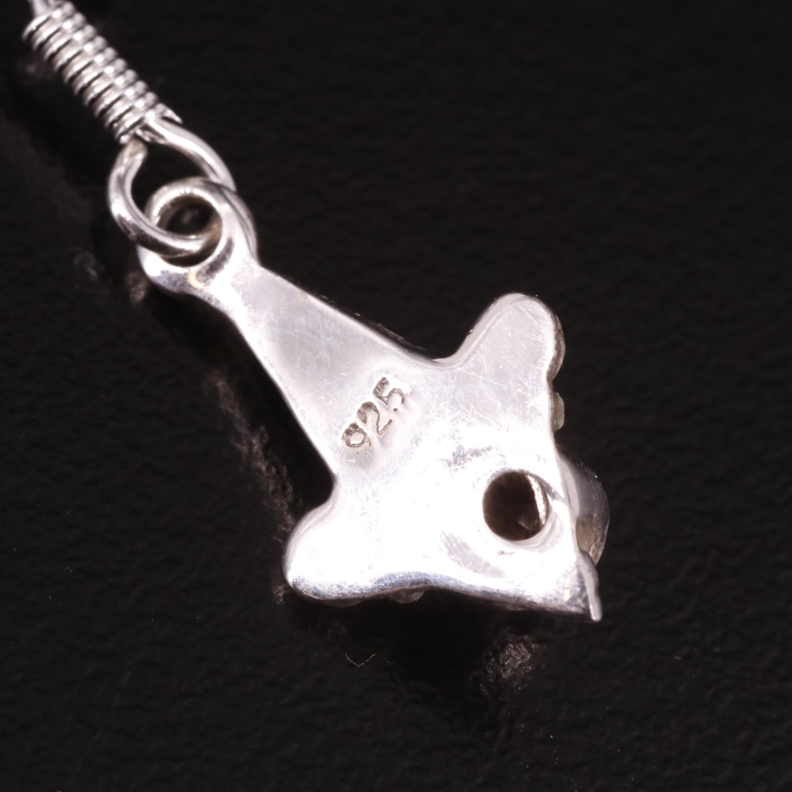 Sterling Garnet Dangle Earrings