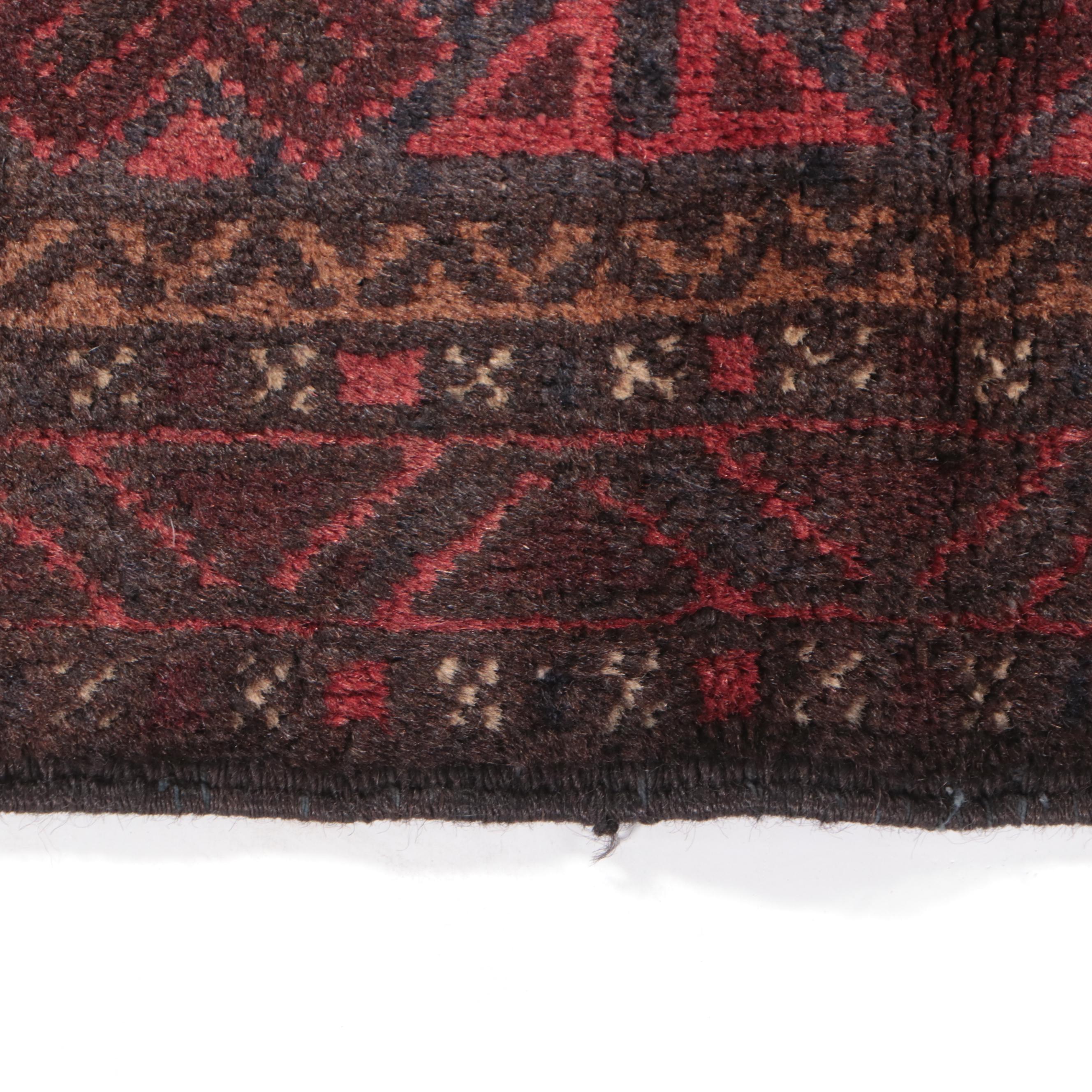 1'10 x 3'1 Hand-Knotted Afghan Baluch Accent Rug