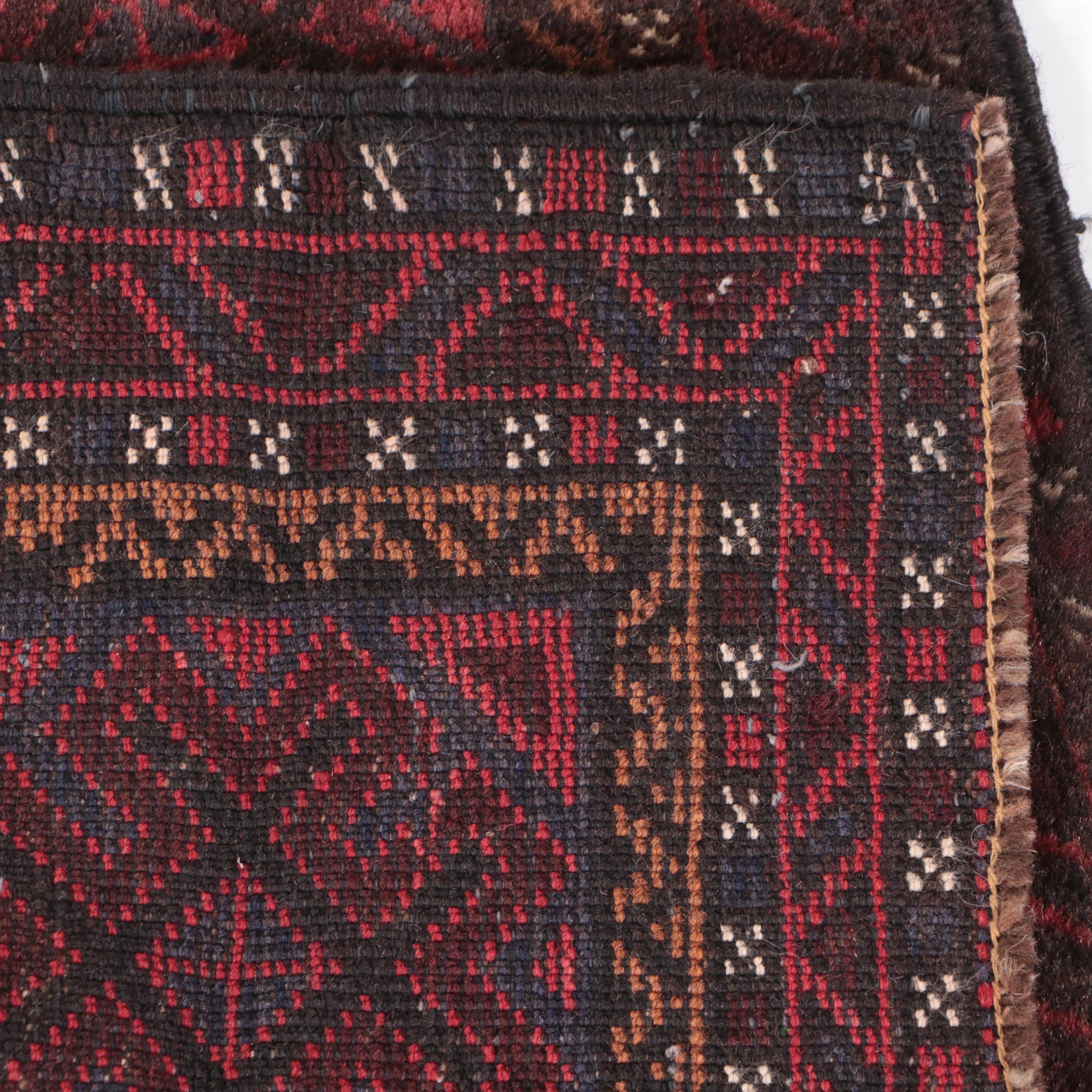 1'10 x 3'1 Hand-Knotted Afghan Baluch Accent Rug