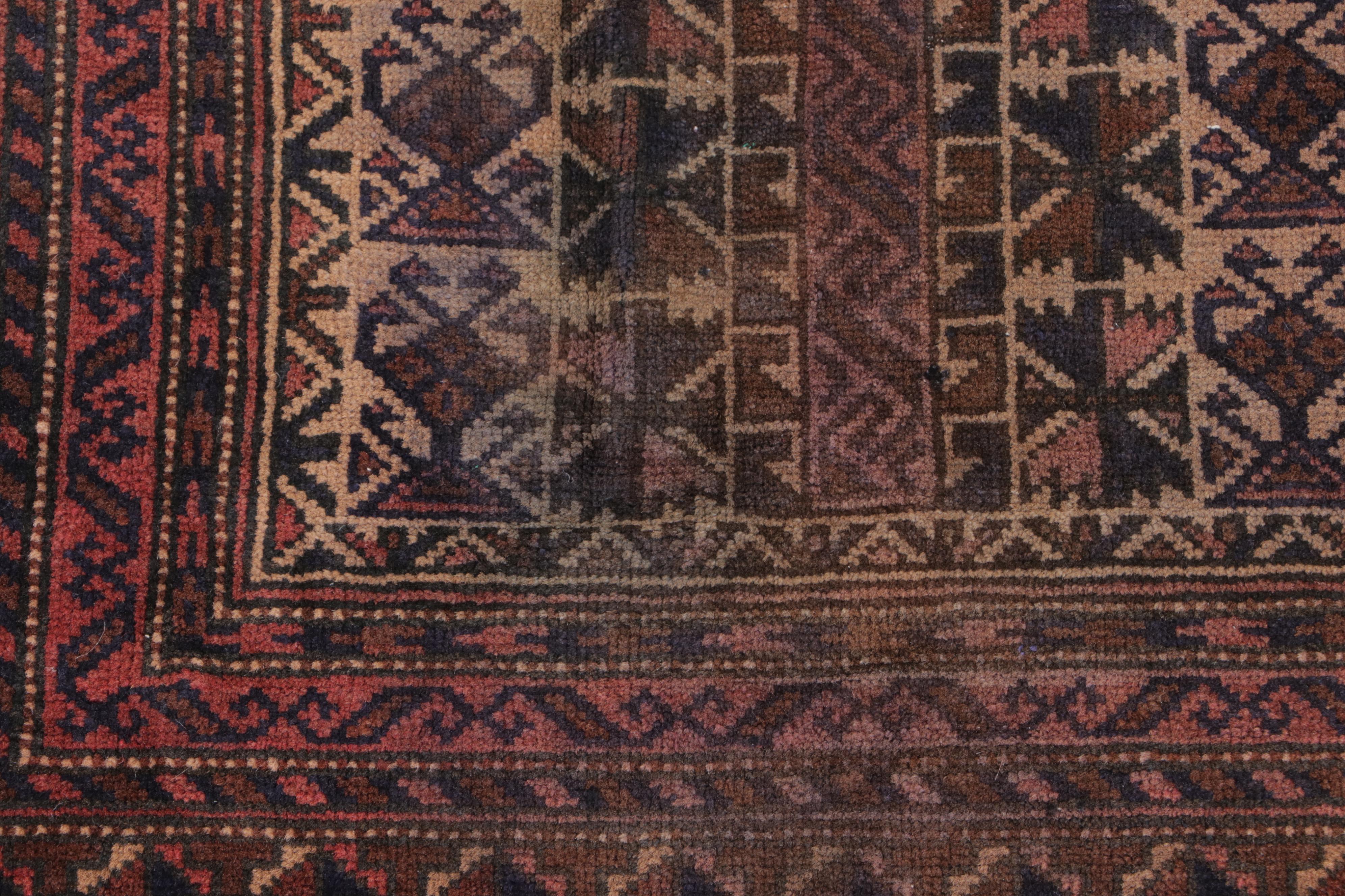2'9 x 4'10 Hand-Knotted Afghan Baluch Accent Rug