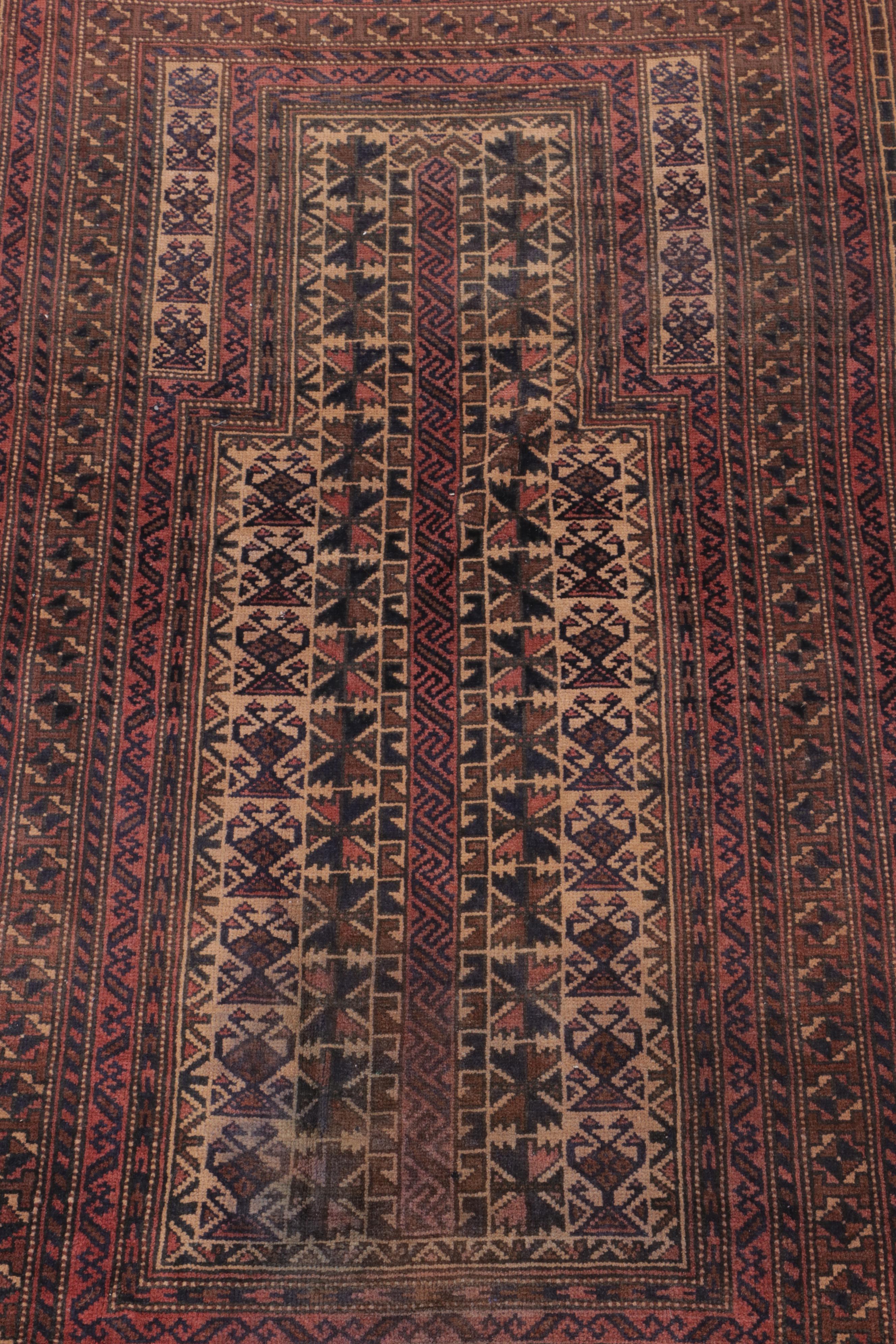 2'9 x 4'10 Hand-Knotted Afghan Baluch Accent Rug