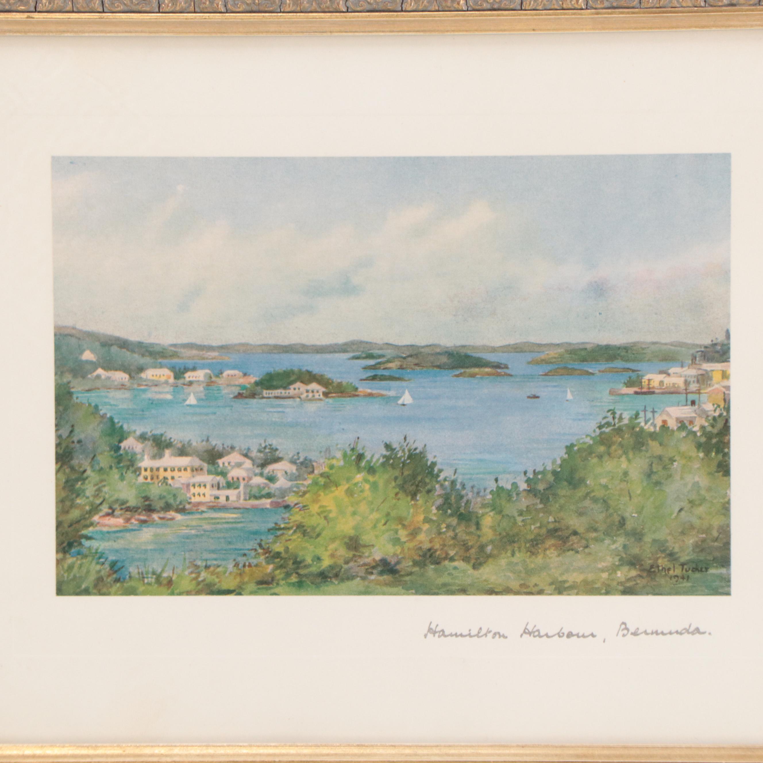 Offset Lithographs After Ethel Tucker of Bermuda Landscapes