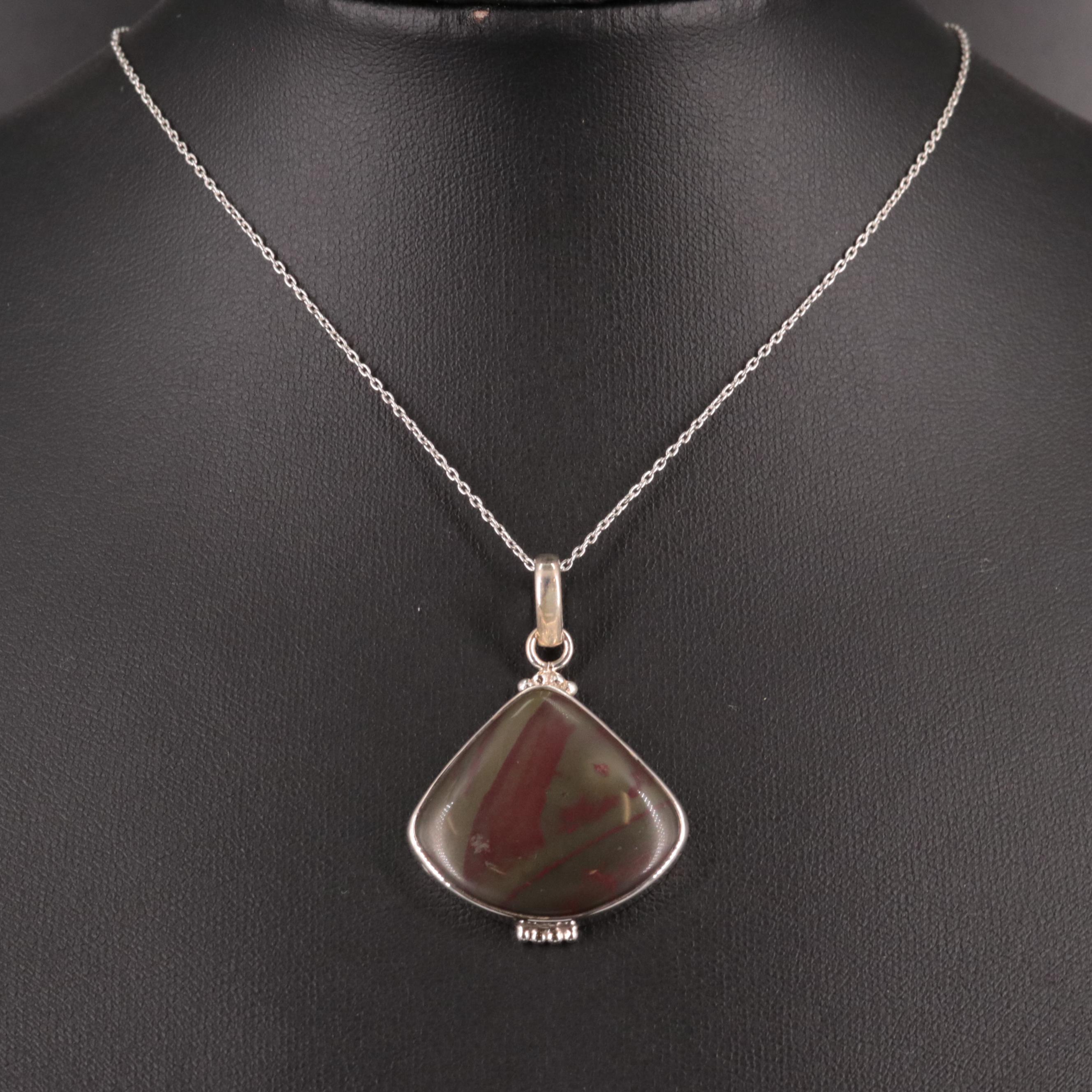 Sterling Jasper Pendant Necklace