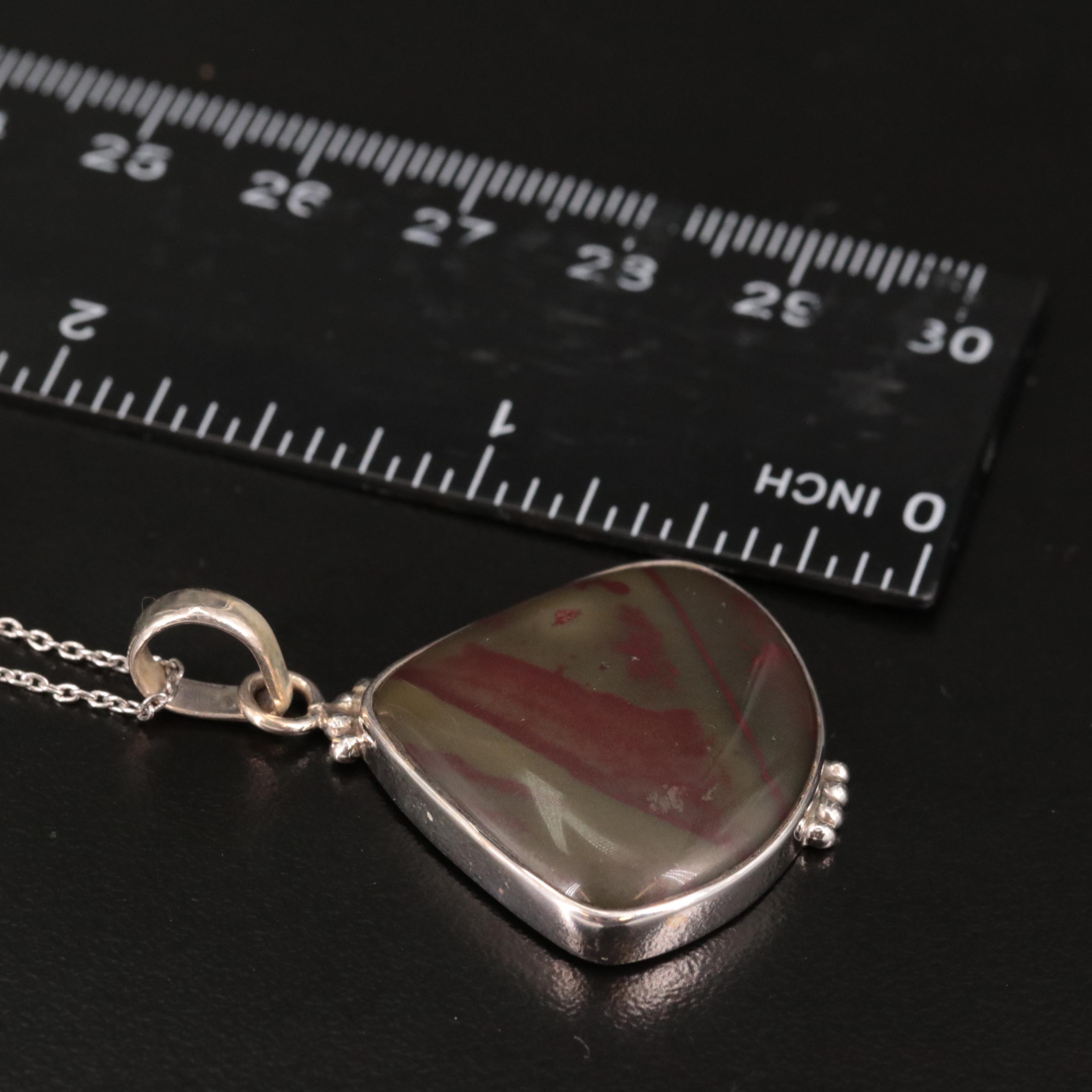 Sterling Jasper Pendant Necklace