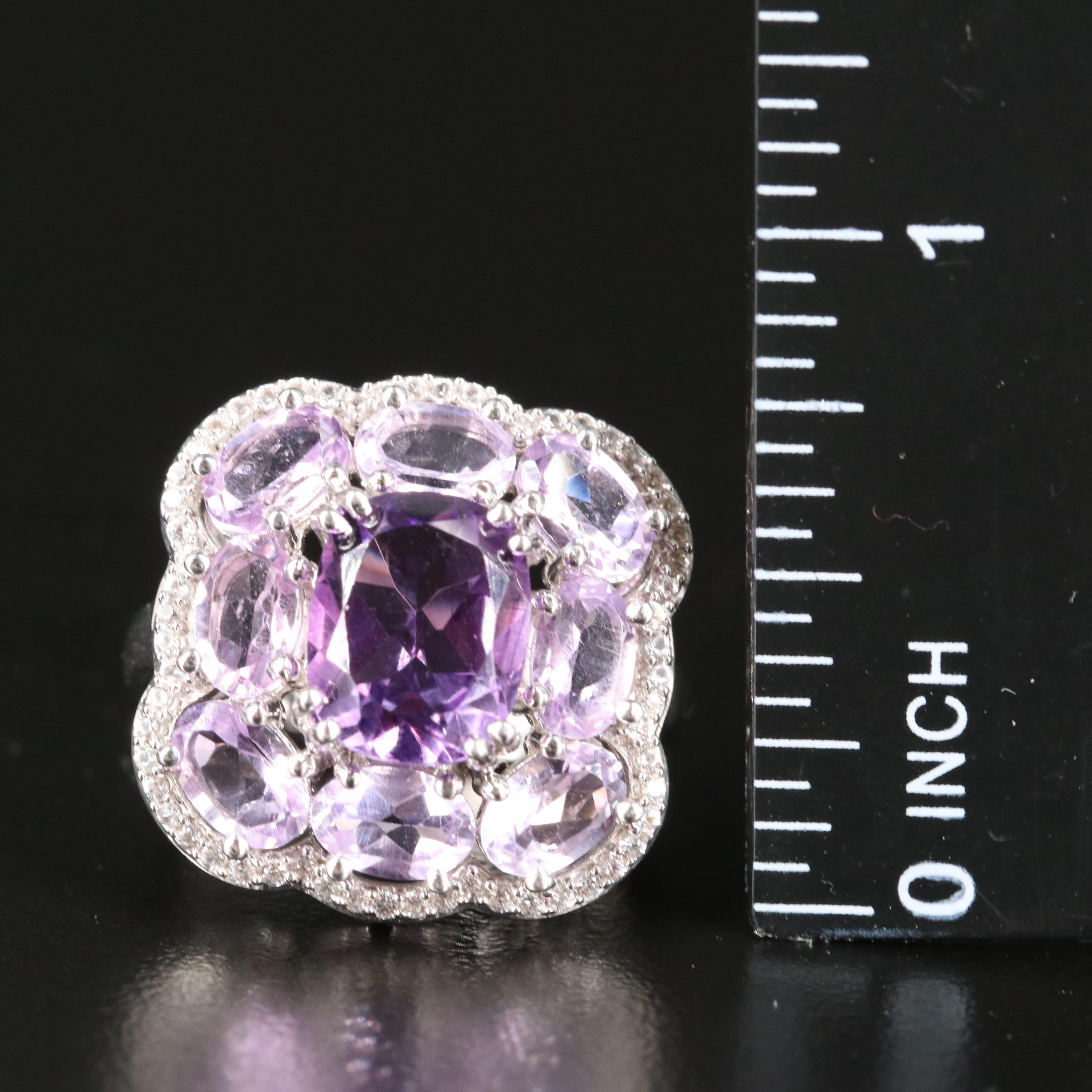 Sterling Amethyst and White Sapphire Ring