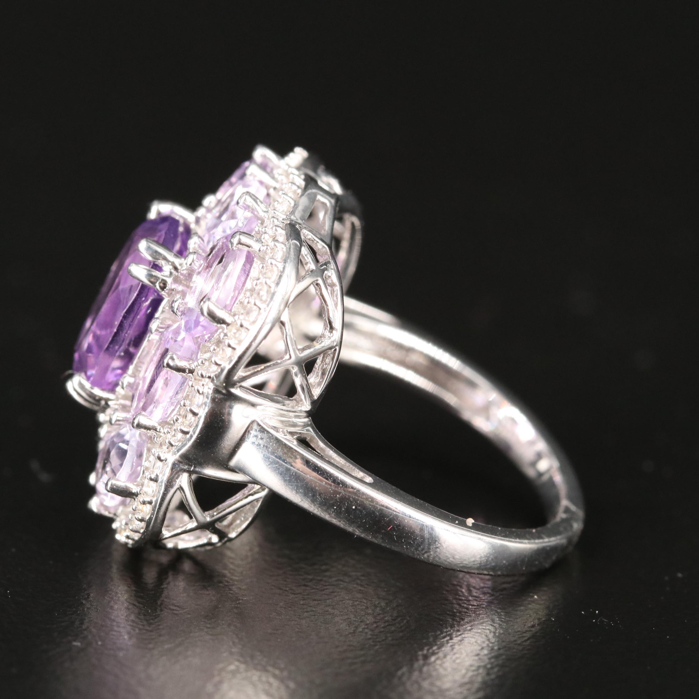 Sterling Amethyst and White Sapphire Ring