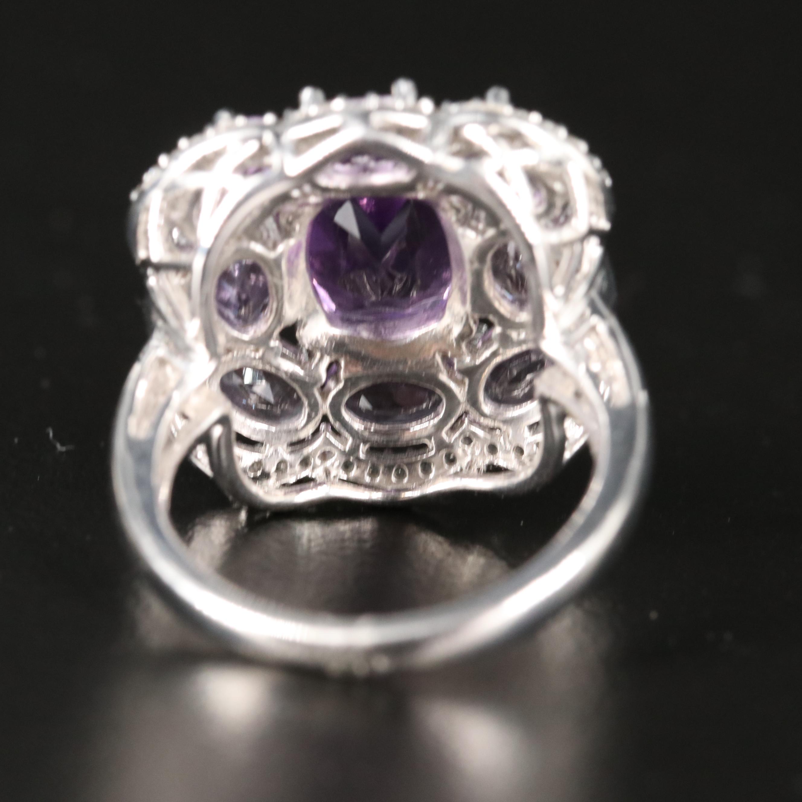 Sterling Amethyst and White Sapphire Ring