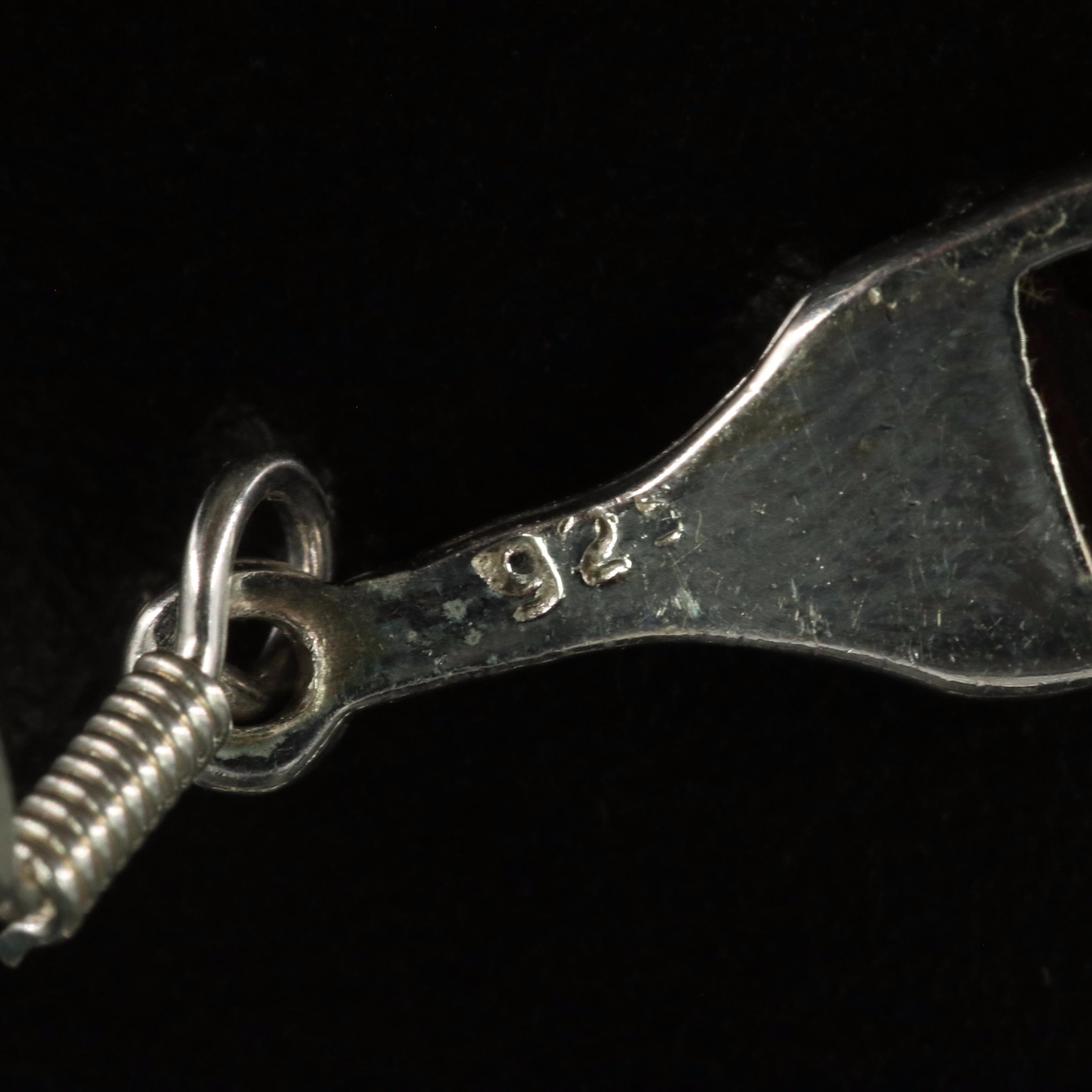 Sterling Garnet Drop Earrings