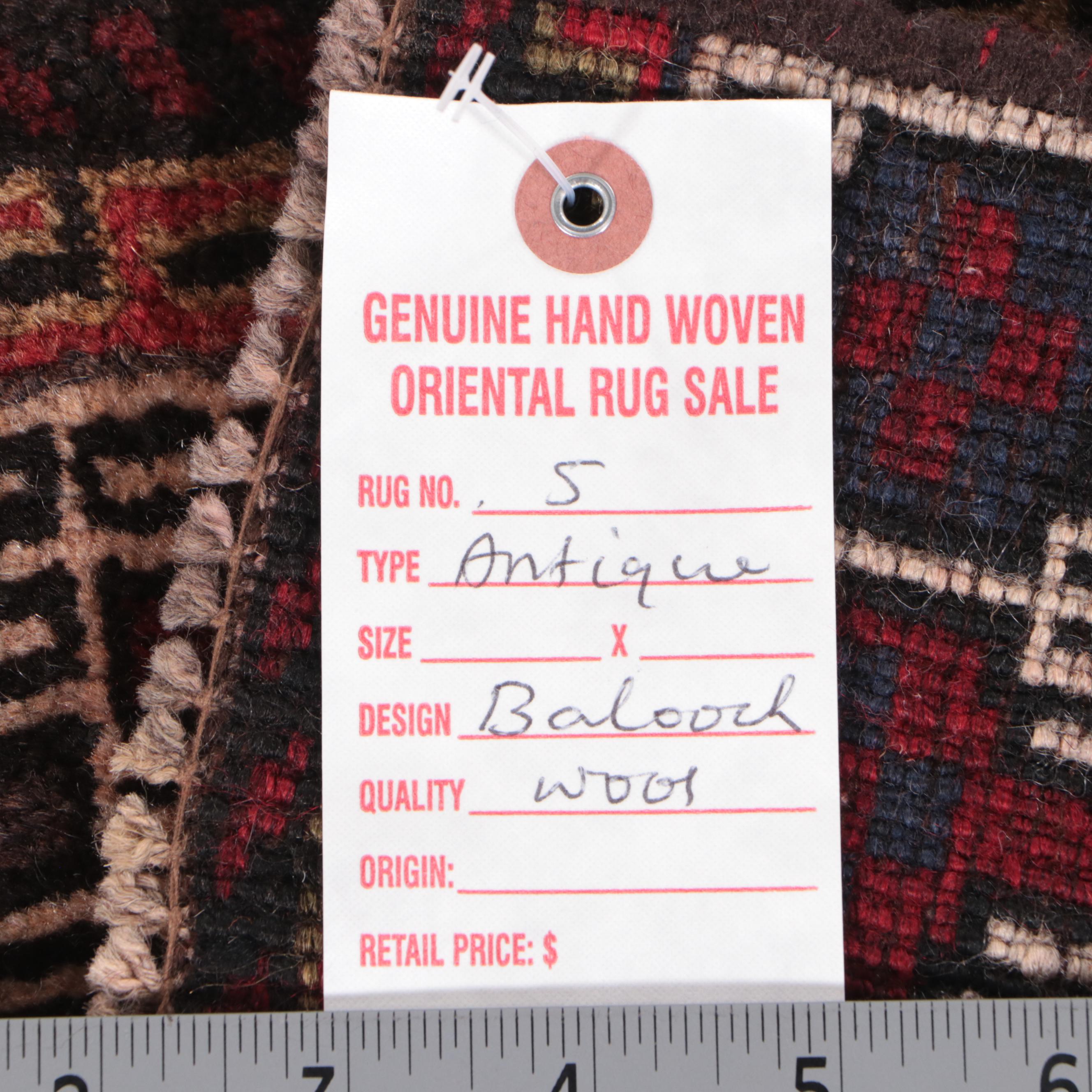 2'2 x 2'5 Hand-Knotted Afghan Baluch Accent Rug Floor Mat