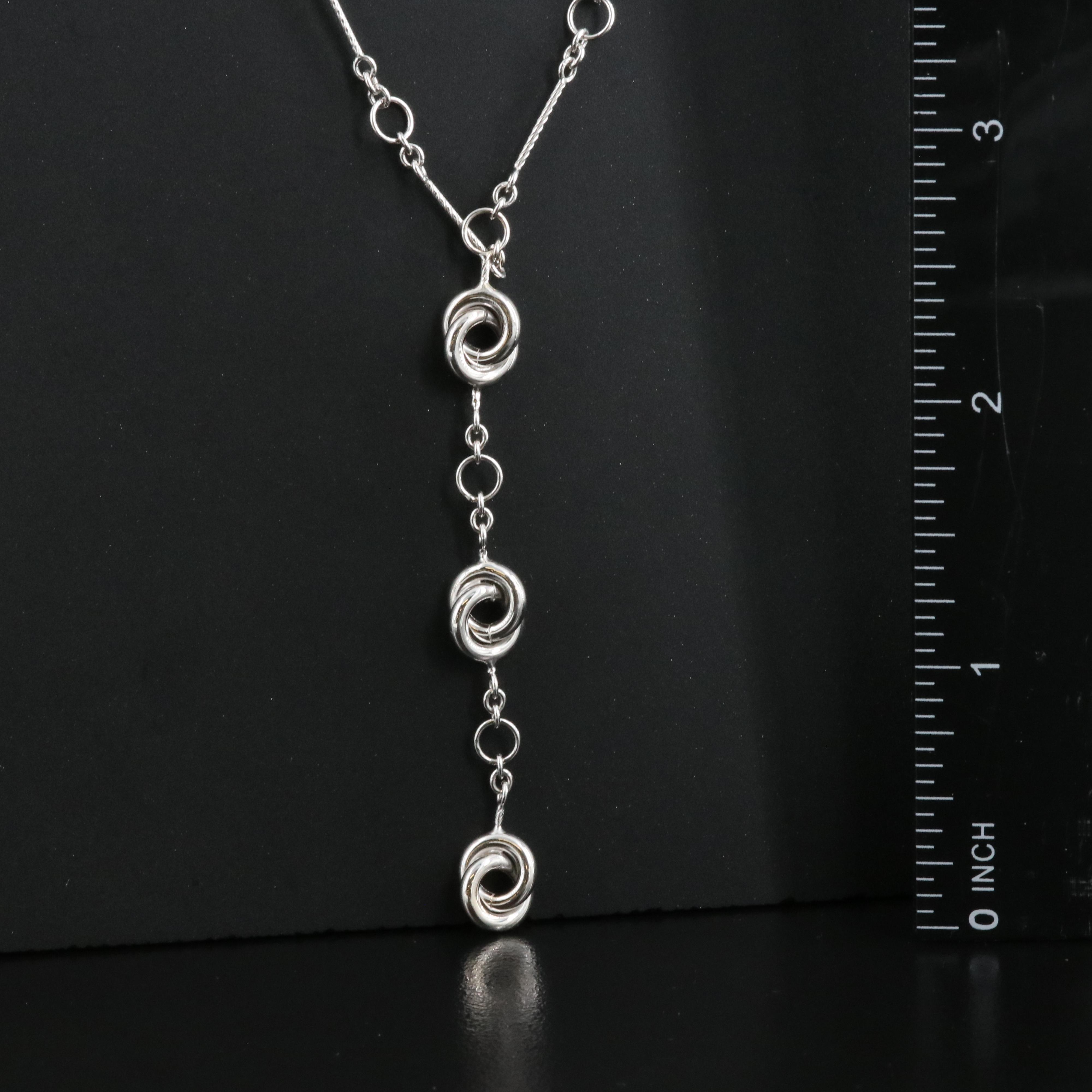 Italian 14K Station Y Necklace