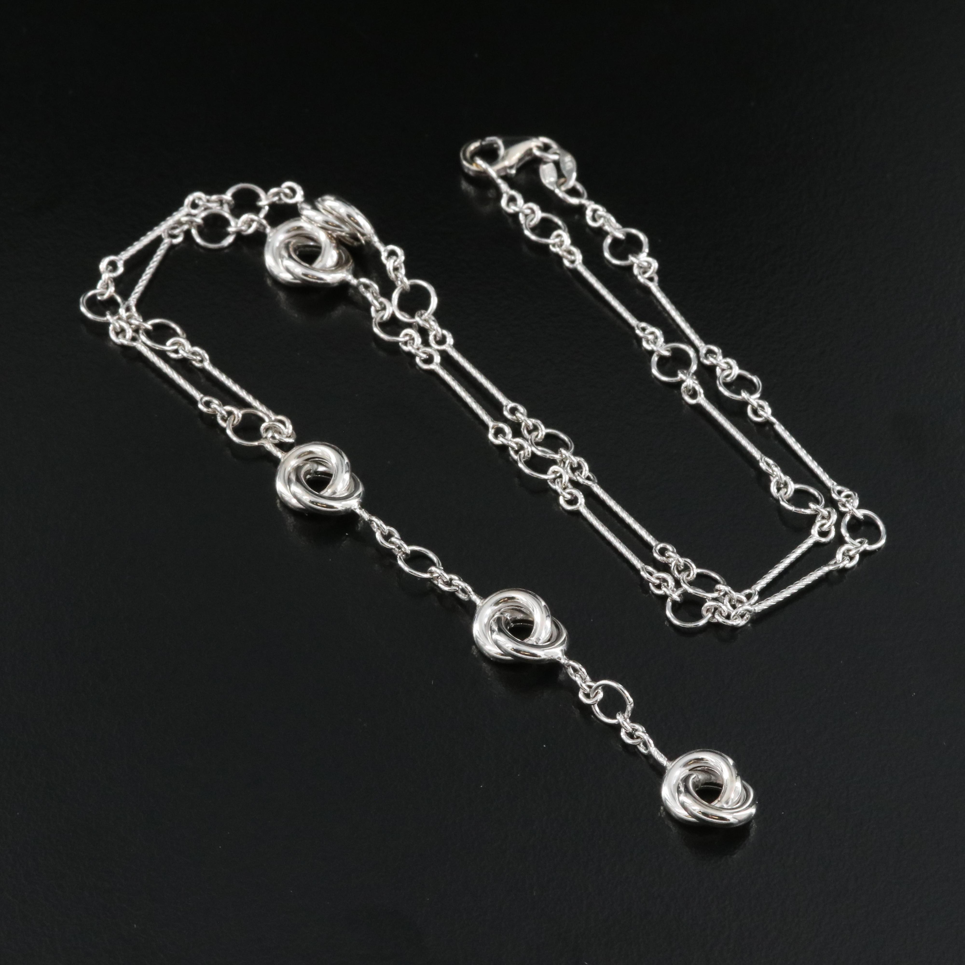 Italian 14K Station Y Necklace