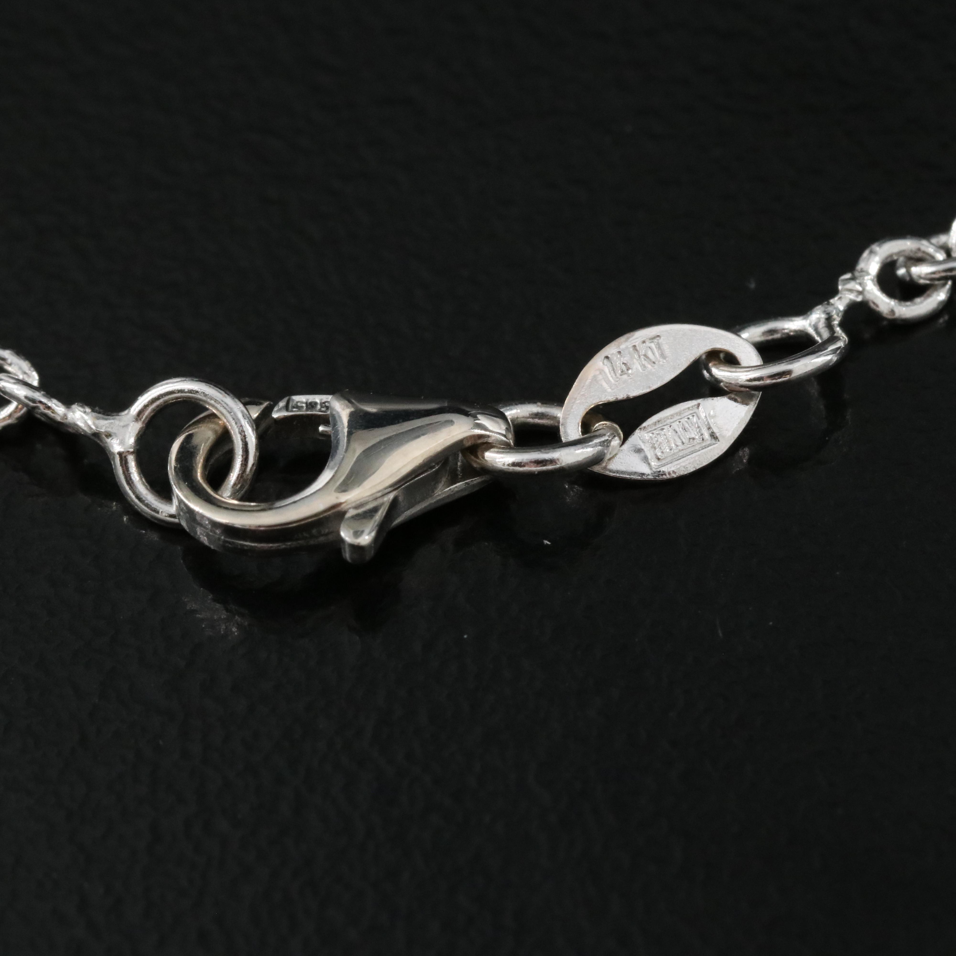 Italian 14K Station Y Necklace