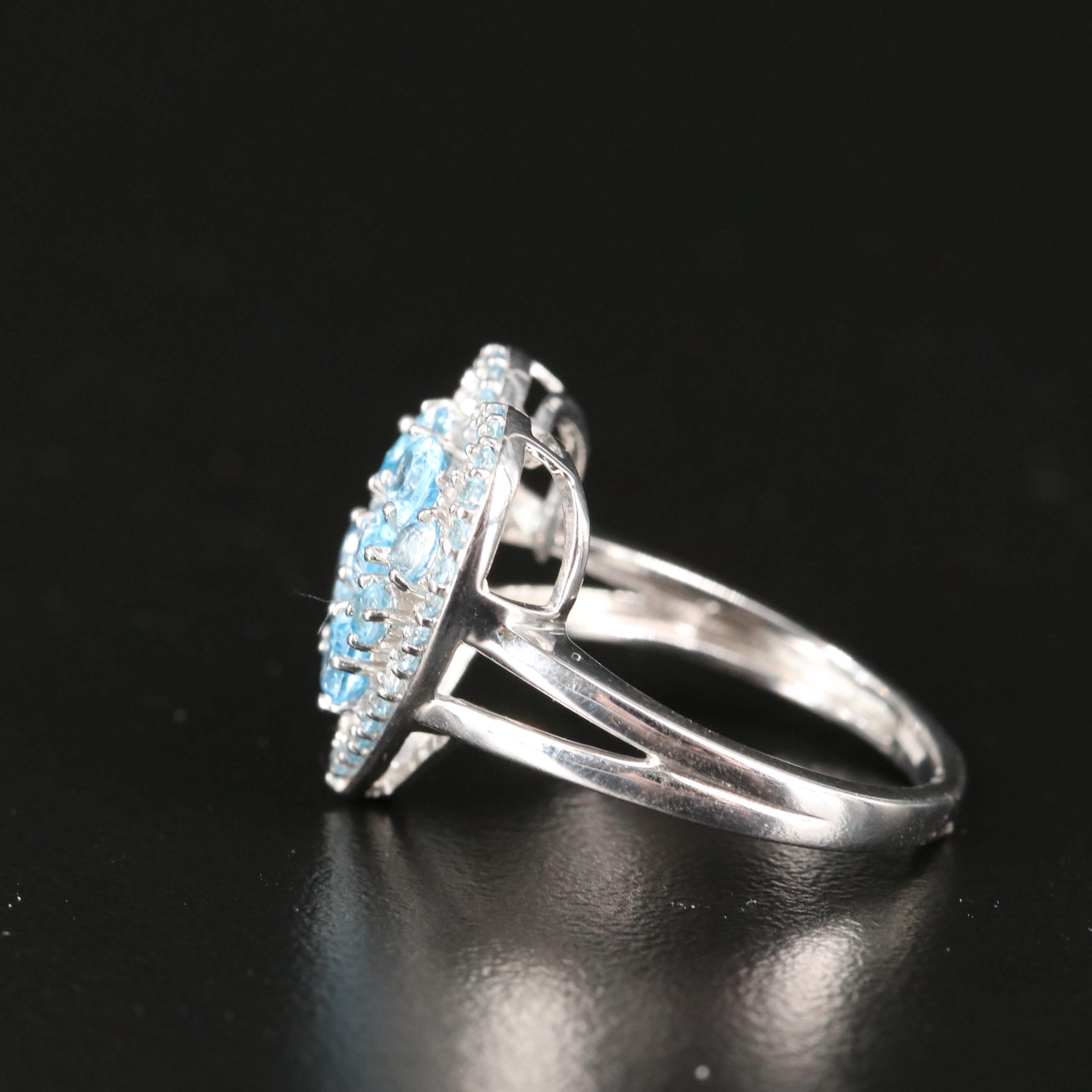 Sterling Sky Blue Topaz and White Sapphire Heart Ring