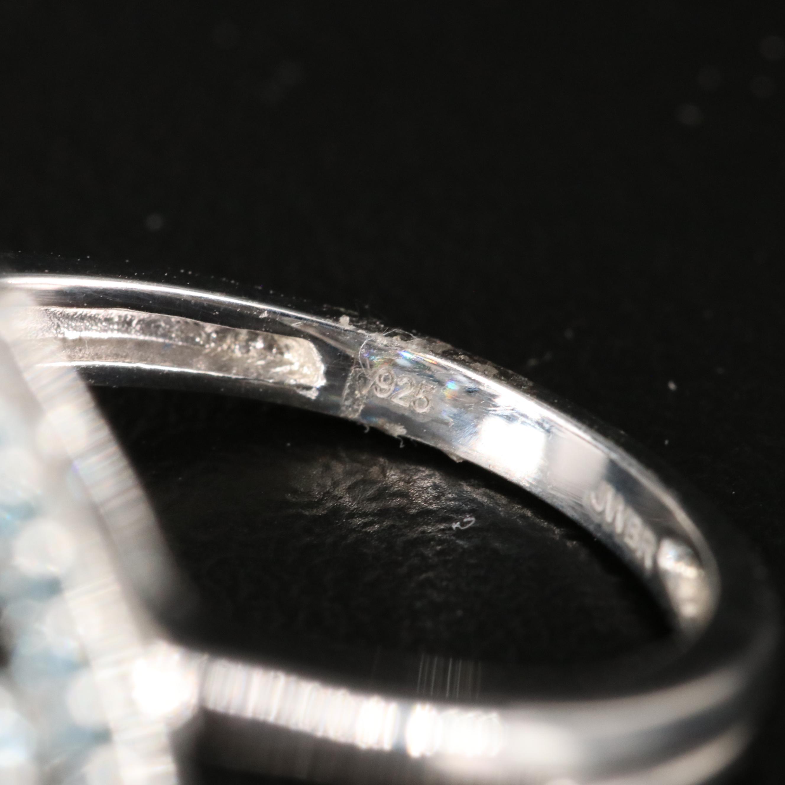 Sterling Sky Blue Topaz and White Sapphire Heart Ring