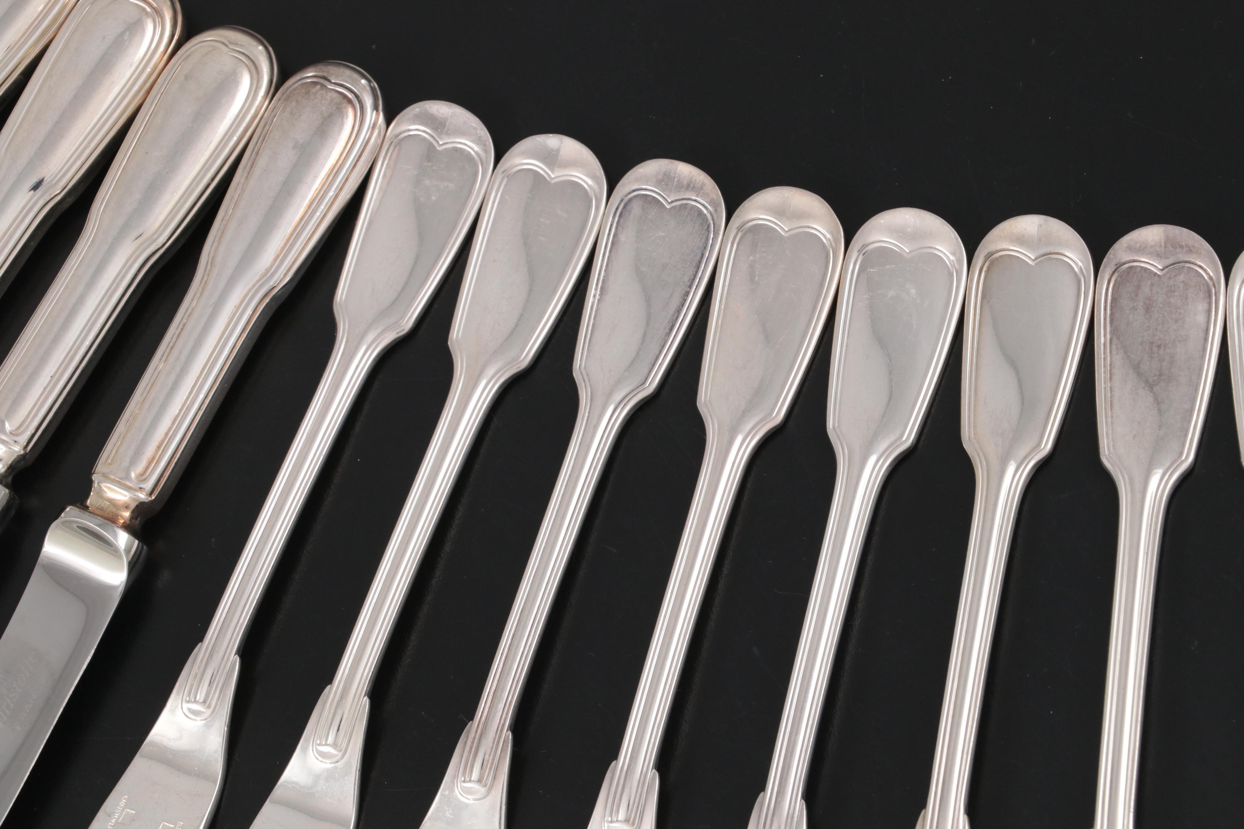 Christofle "Chinon" and More Silver Plate Flatware and Utensils