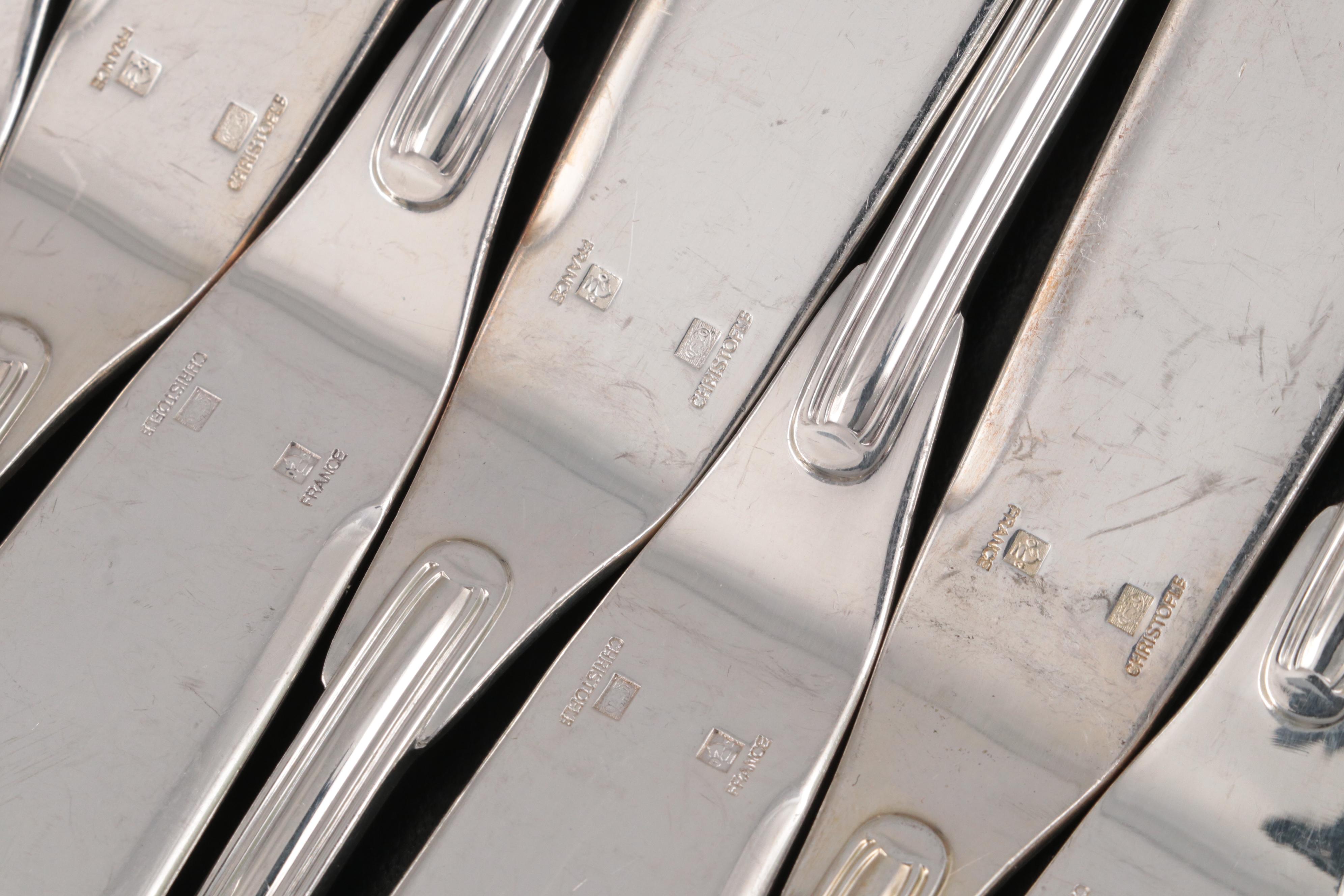 Christofle "Chinon" and More Silver Plate Flatware and Utensils