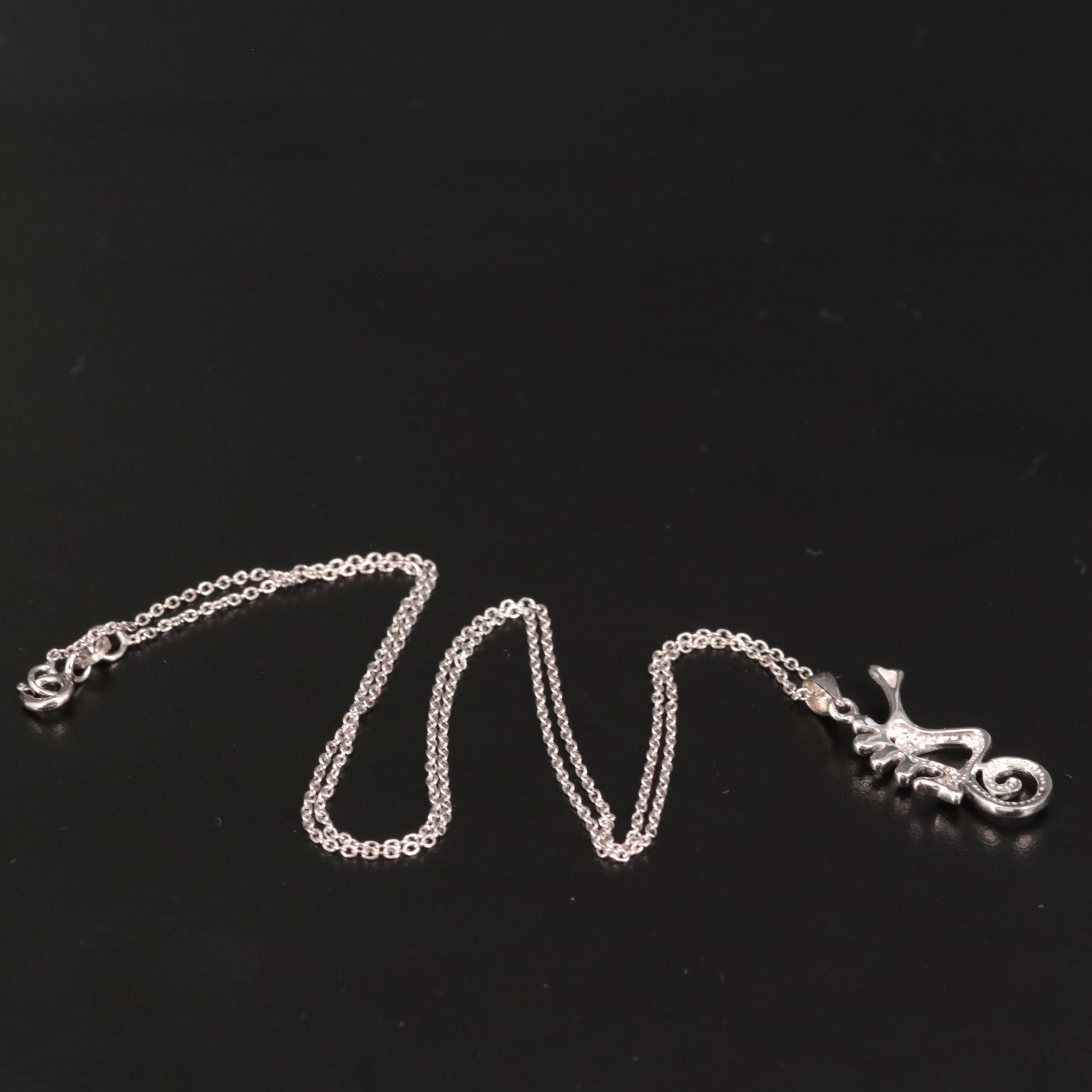 Sterling Seahorse Pendant Necklace