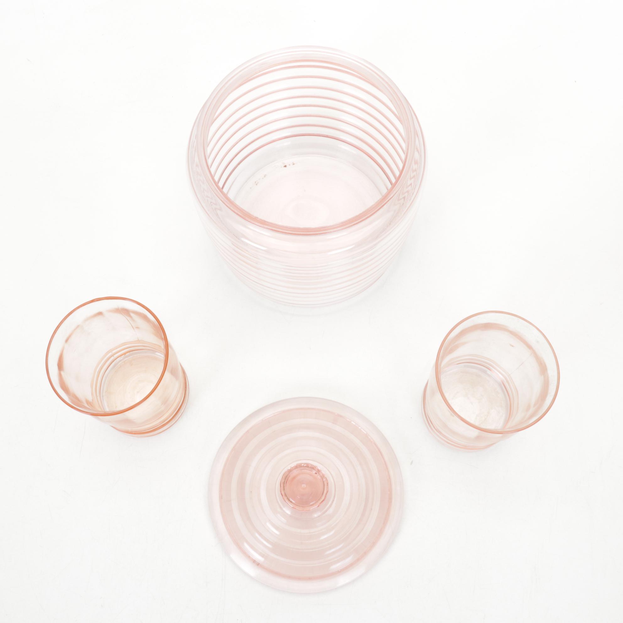 Hazel Atlas "Colonial Block" Cream and Sugar  and Other Pink Depression Glass