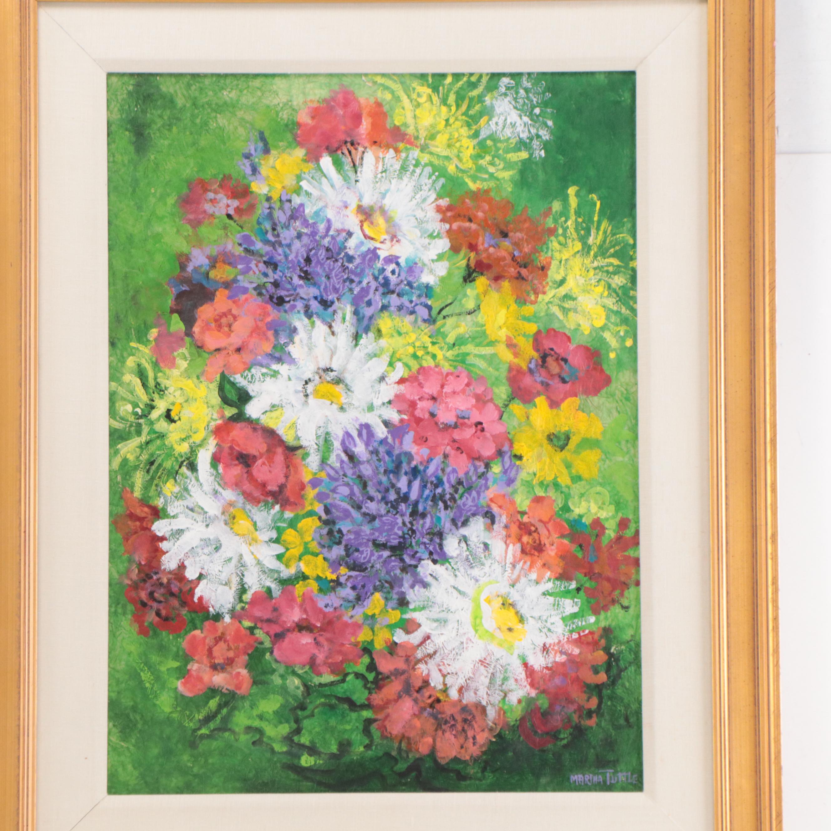 Martha Tuttle Floral Acrylic Painting