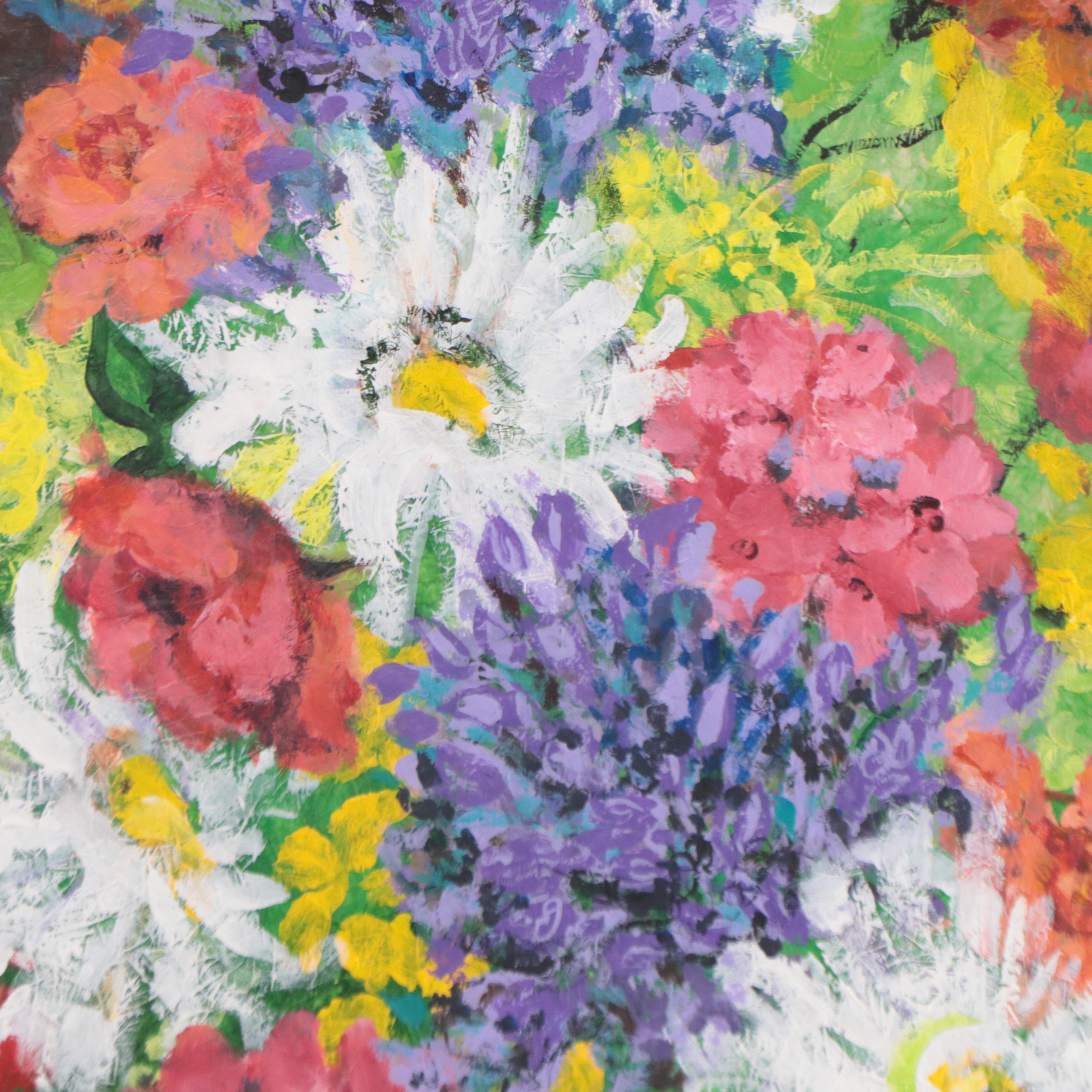 Martha Tuttle Floral Acrylic Painting