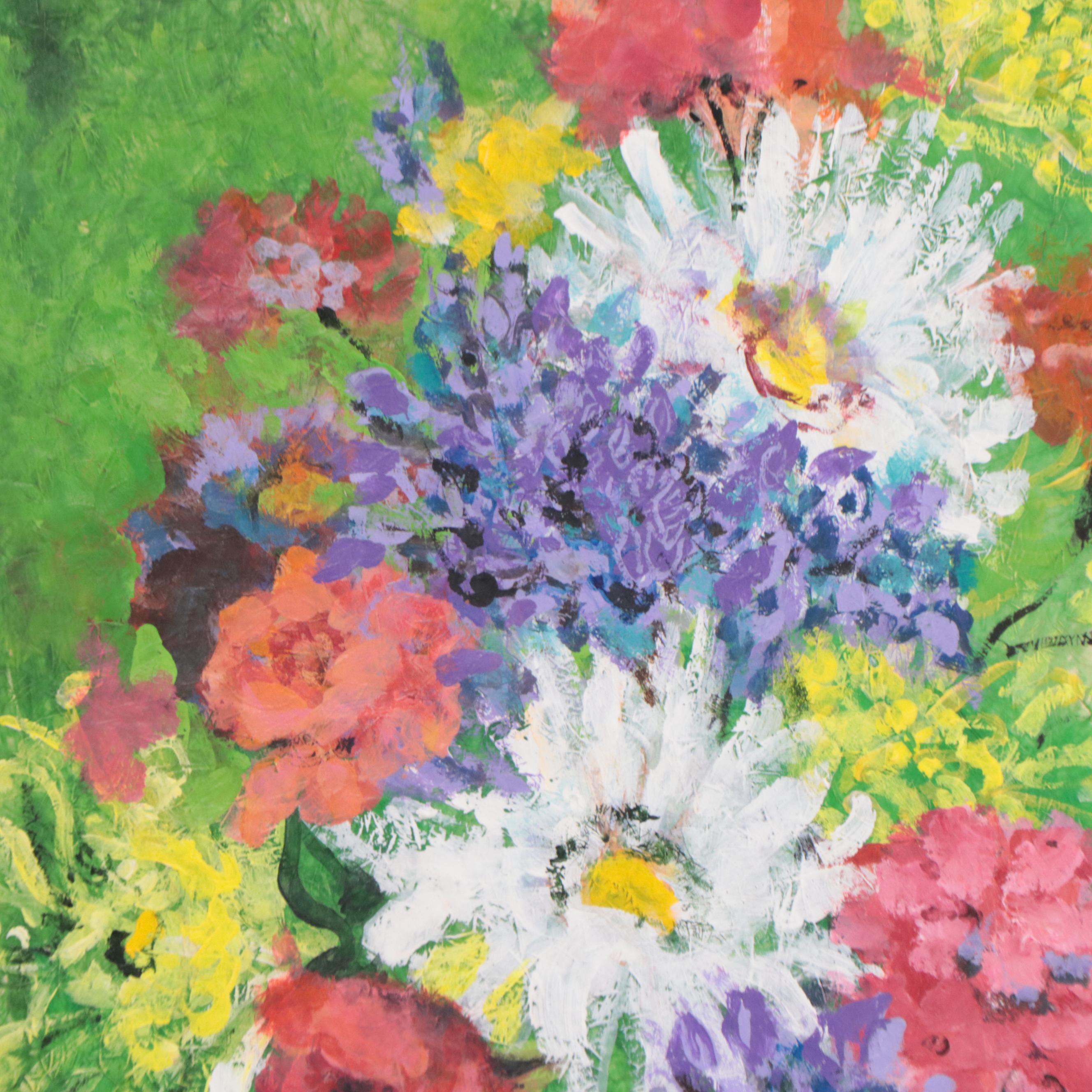 Martha Tuttle Floral Acrylic Painting