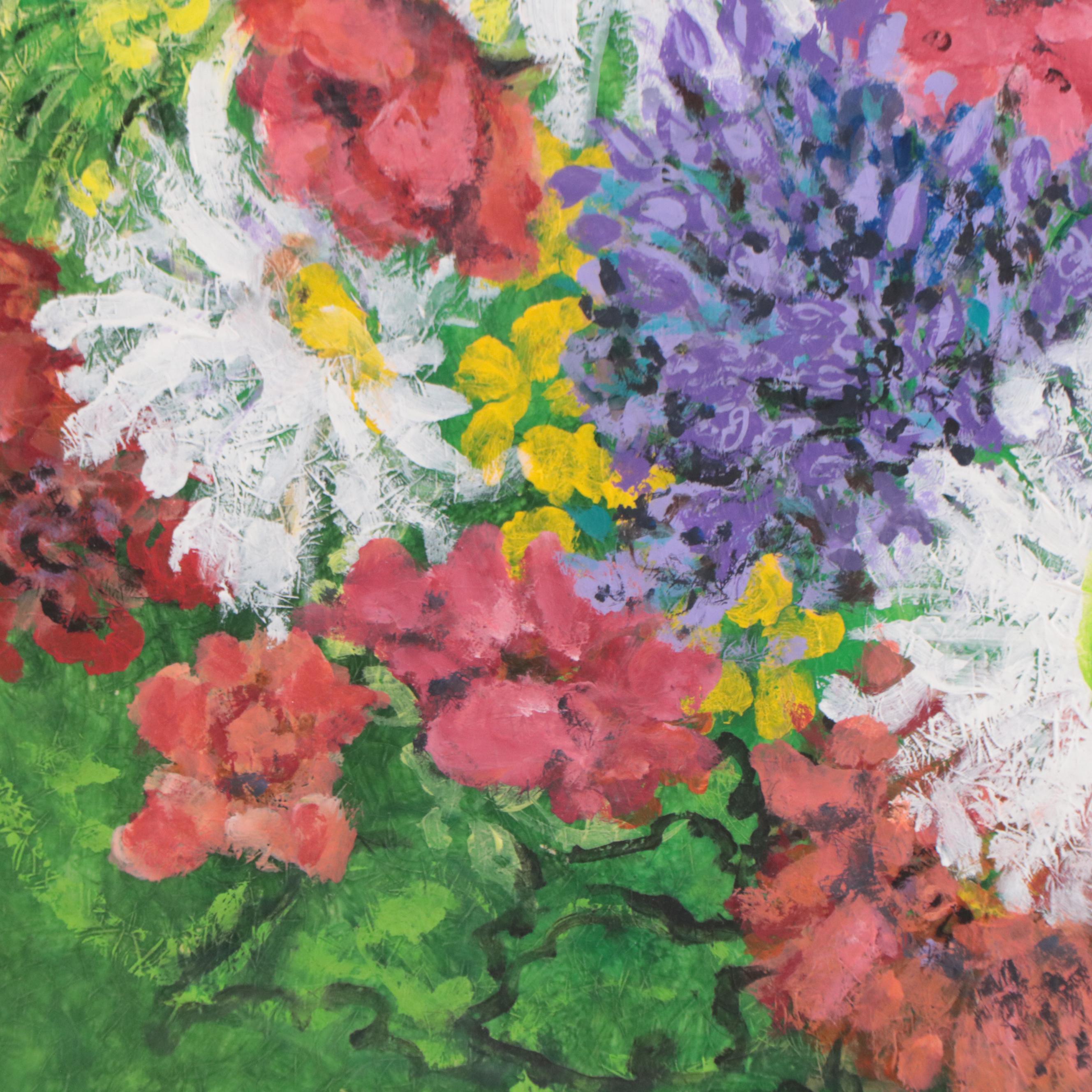 Martha Tuttle Floral Acrylic Painting