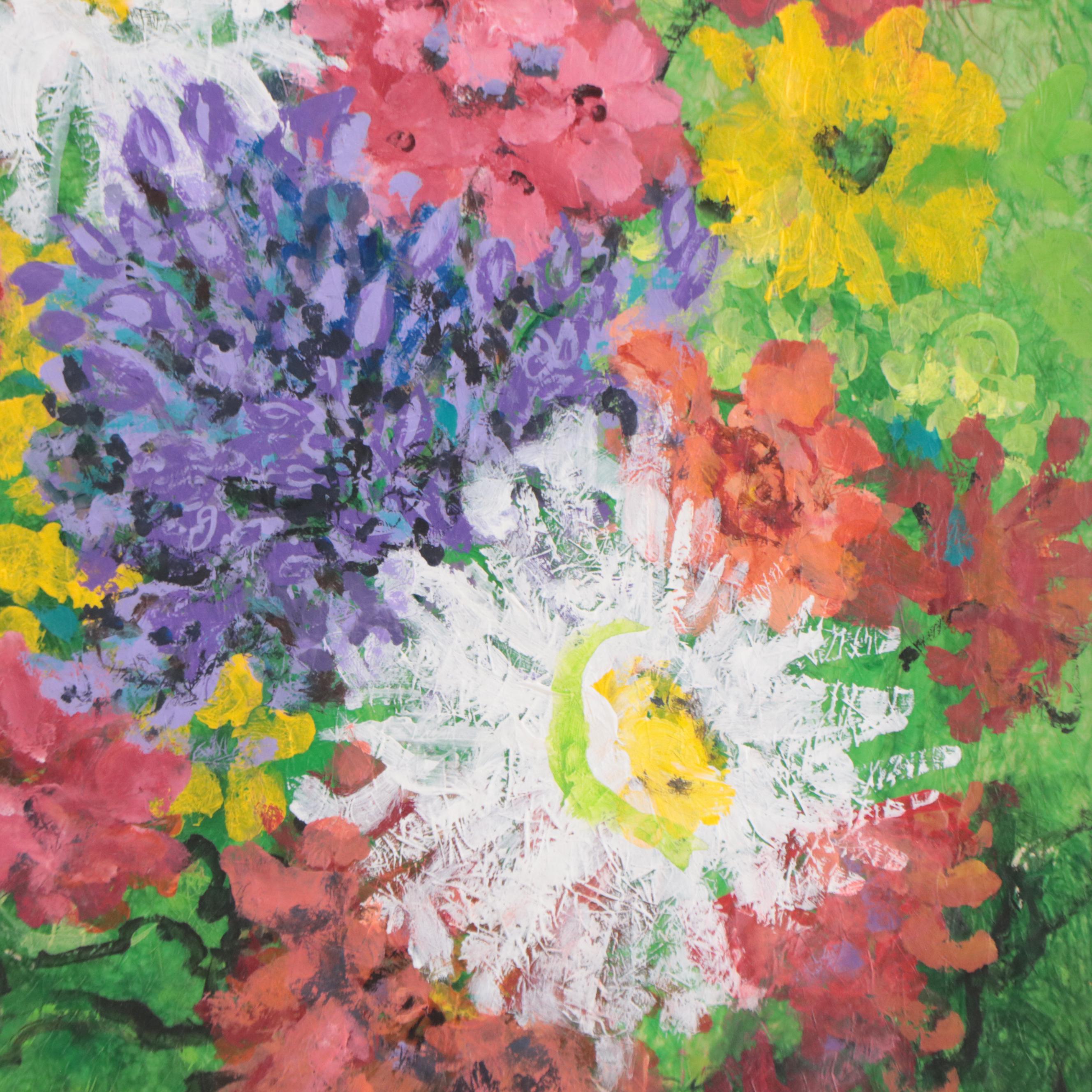 Martha Tuttle Floral Acrylic Painting