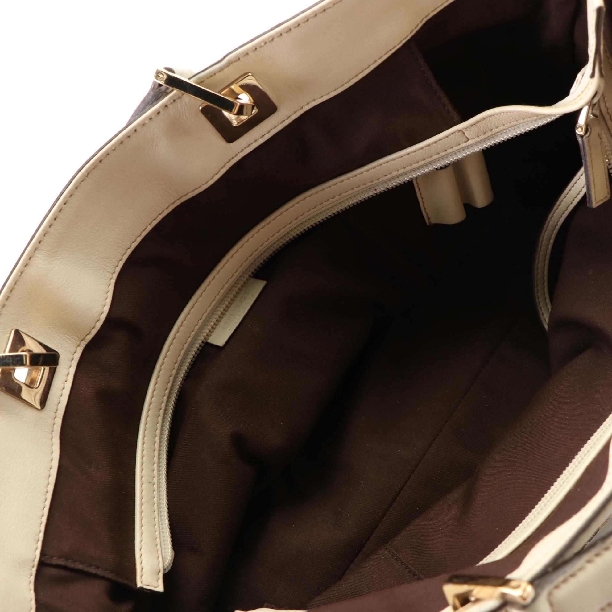 Gucci Punch Tote in GG Canvas and Leather