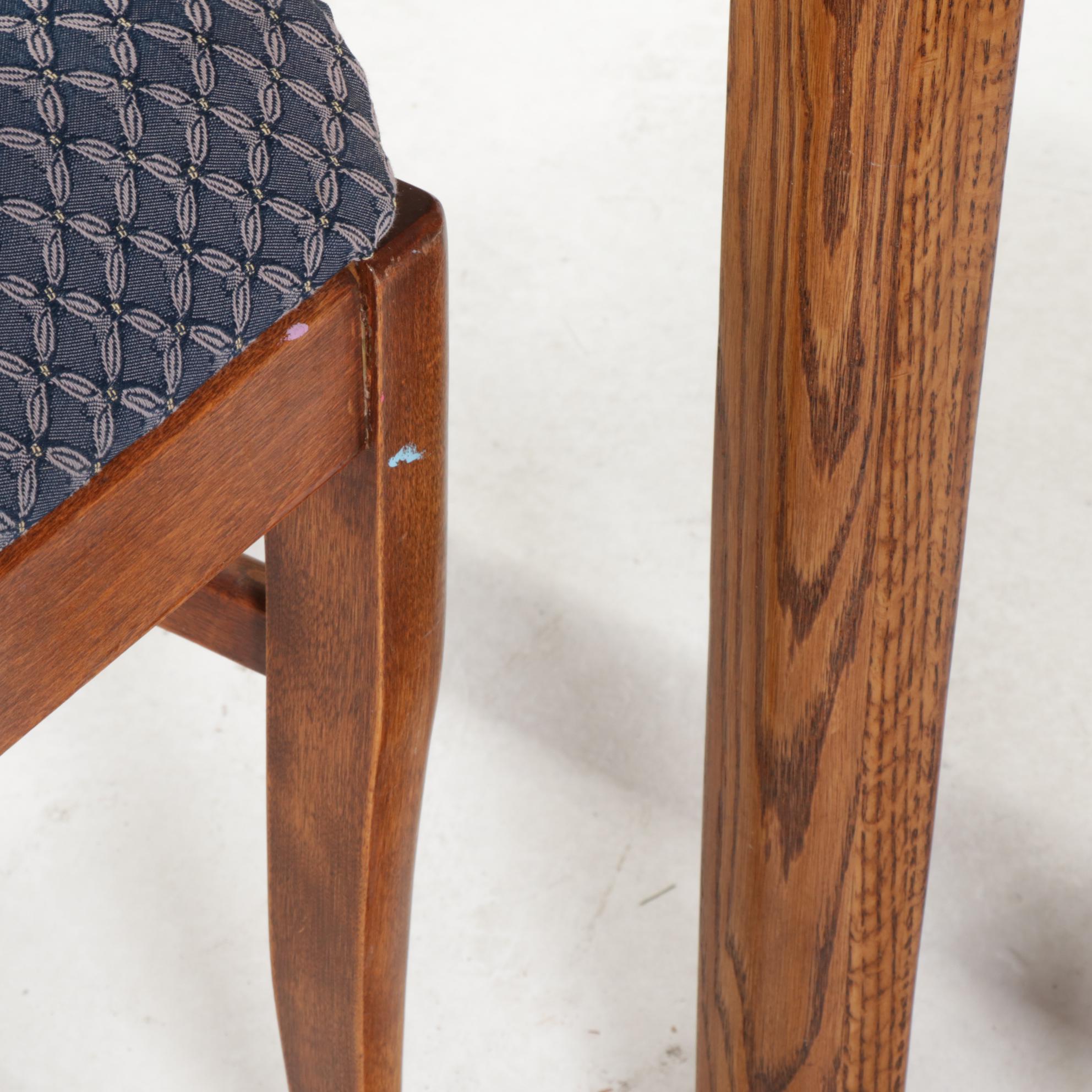 Oak Tavern Style Draw-Leaf Table with Four Side Chairs