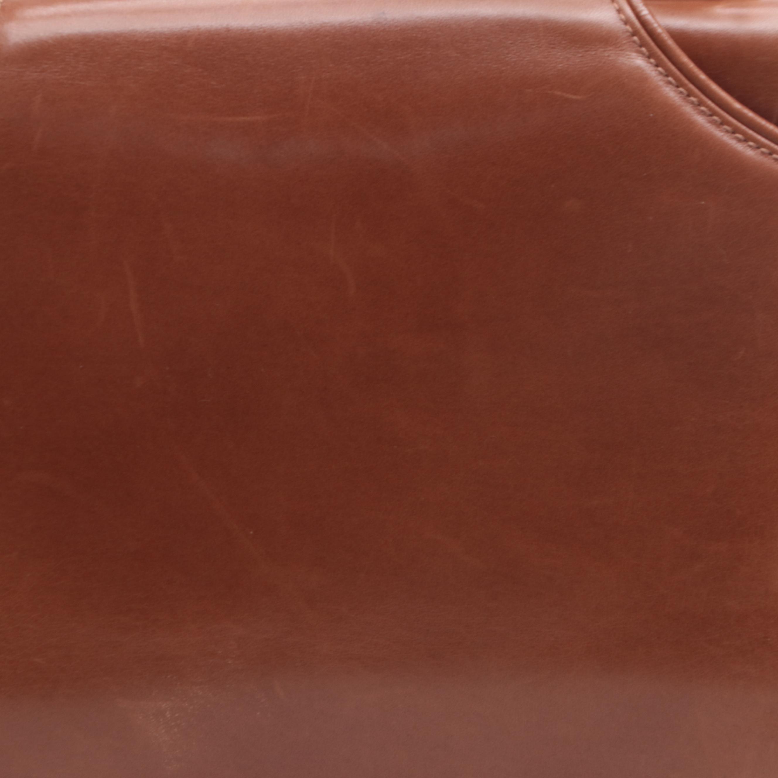 Gucci Flap Front Handbag in Brown Leather