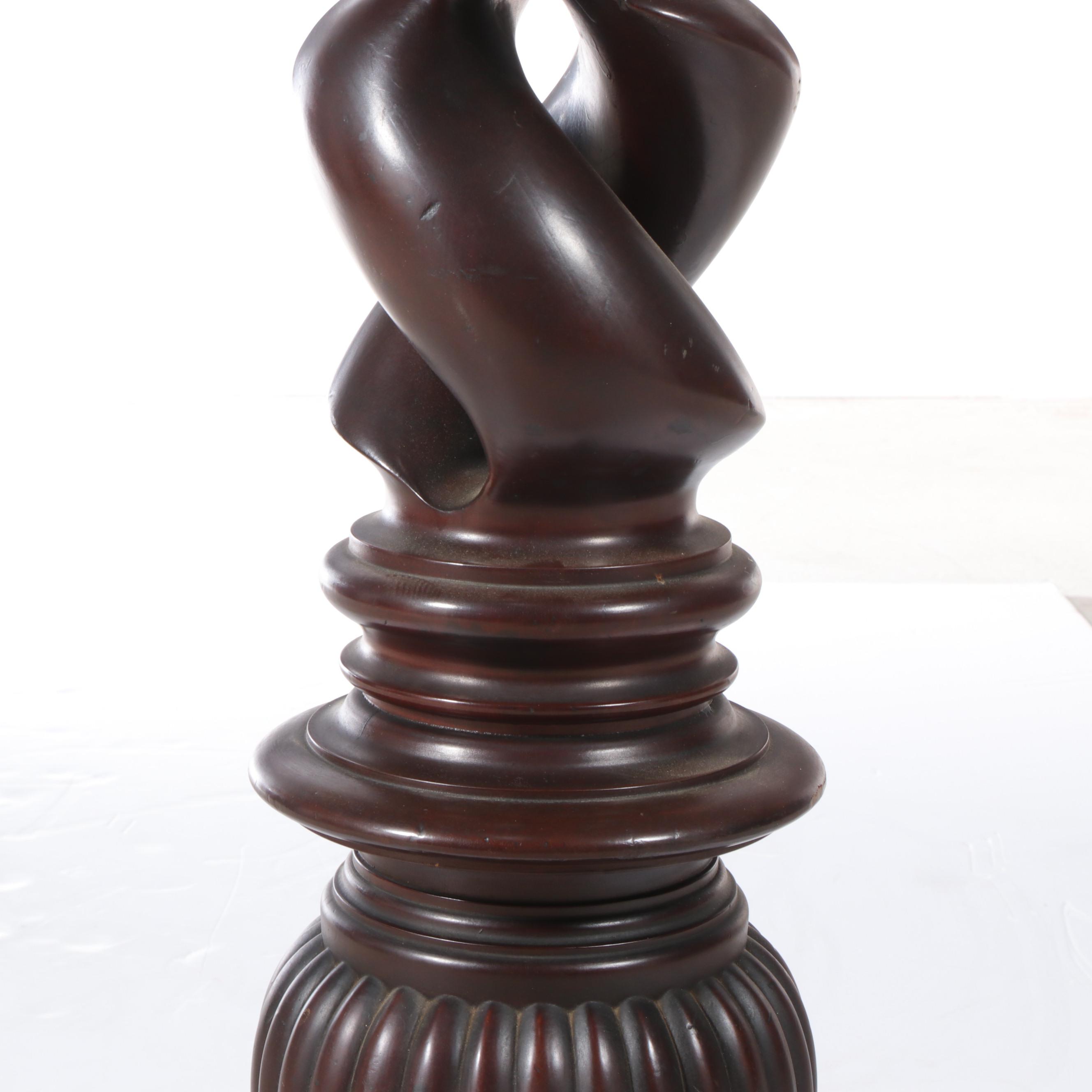 Late Victorian Walnut Open Barley Twist Pedestal