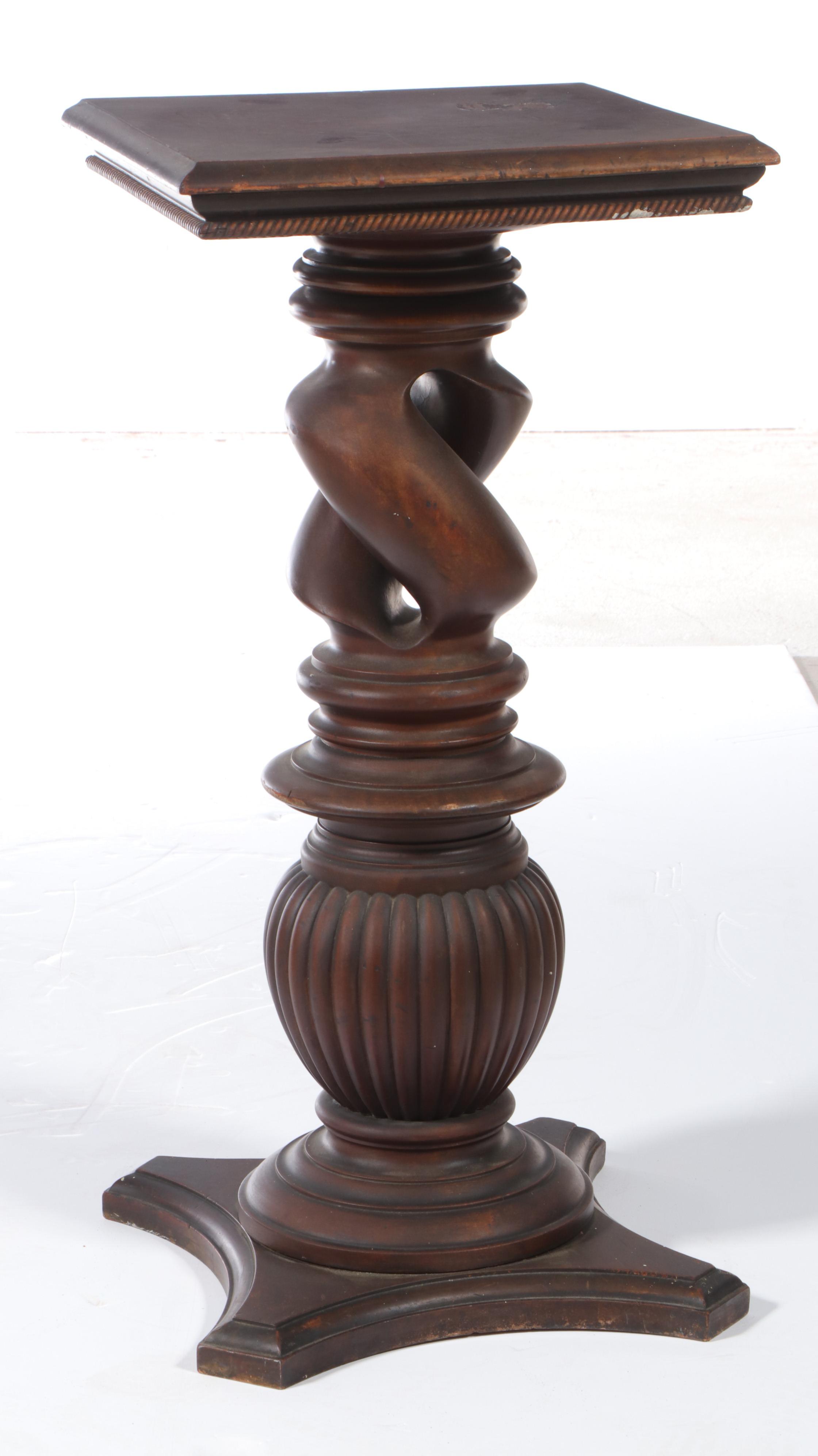 Late Victorian Walnut Open Barley Twist Pedestal