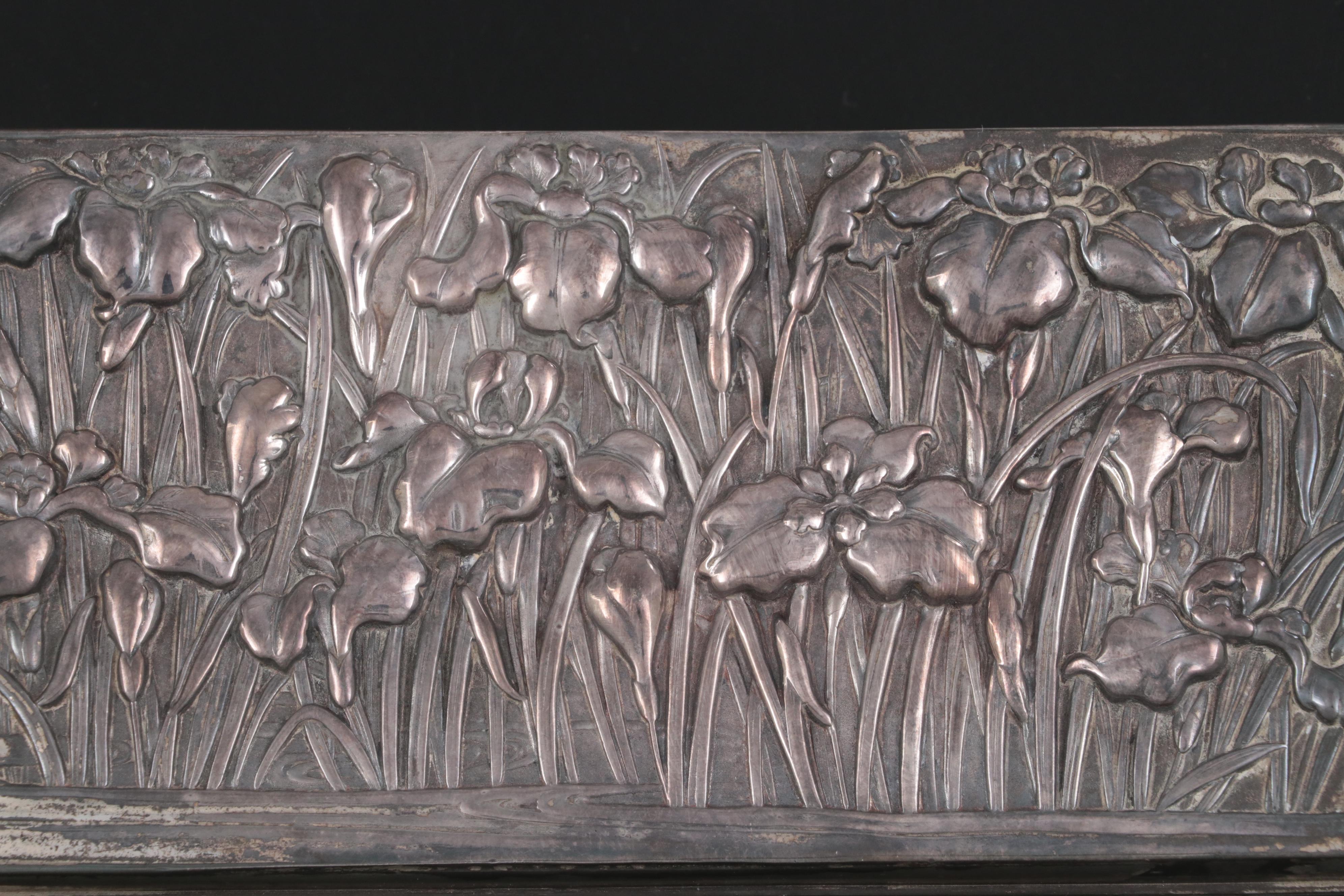 Forbes Silver Co. Art Nouveau Water Iris Motif Silver Plate Box