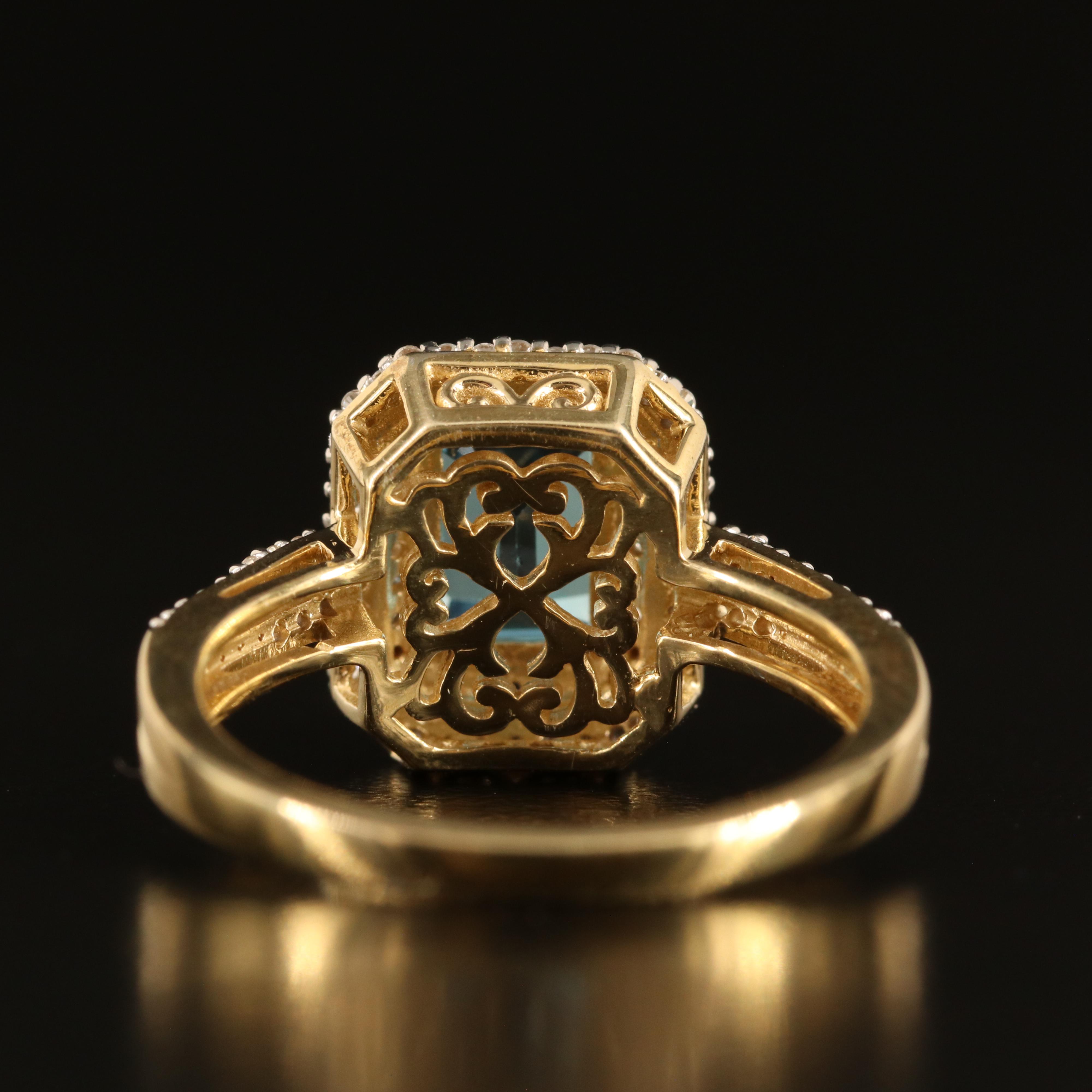 Sterling Topaz and White Sapphire Ring