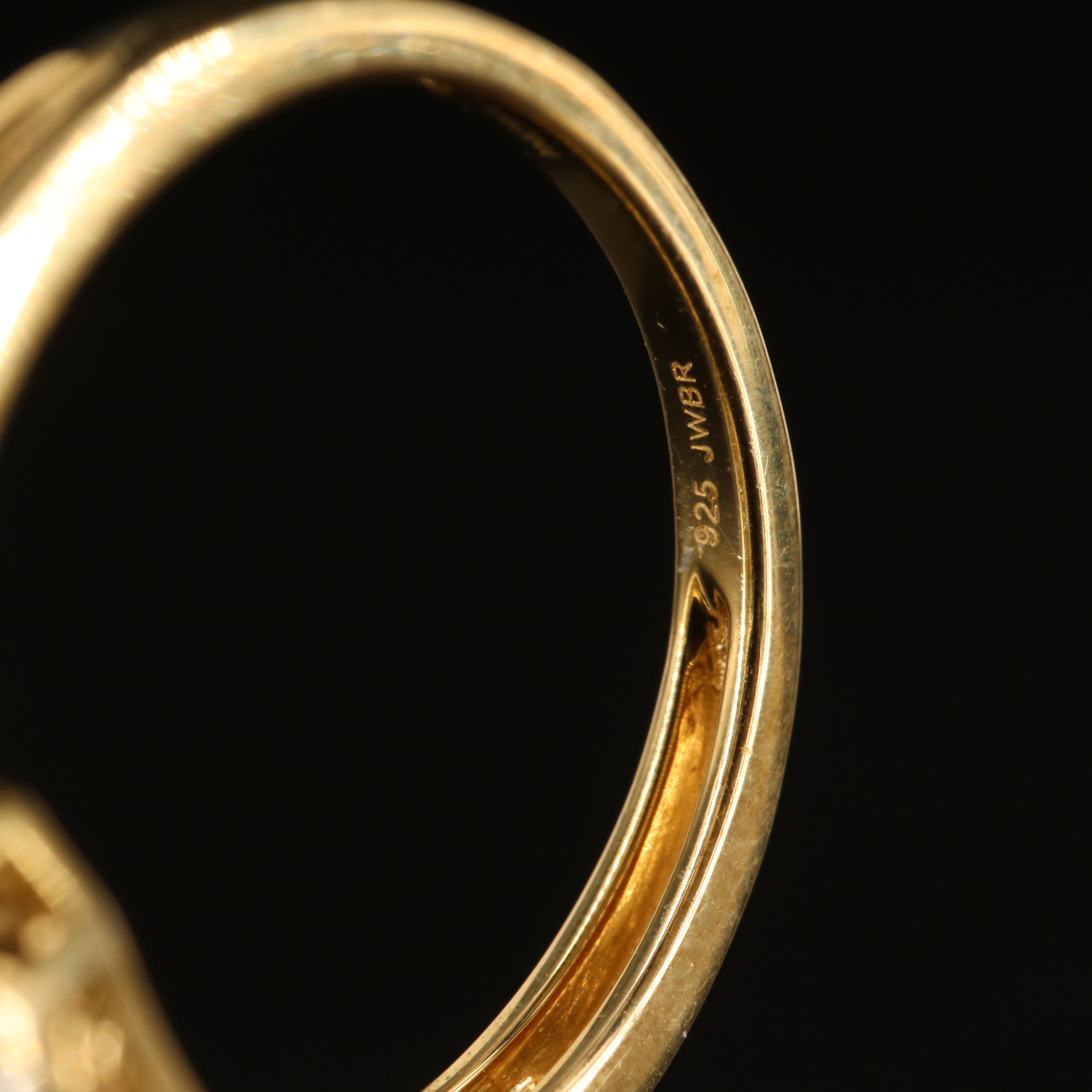 Sterling Topaz and White Sapphire Ring