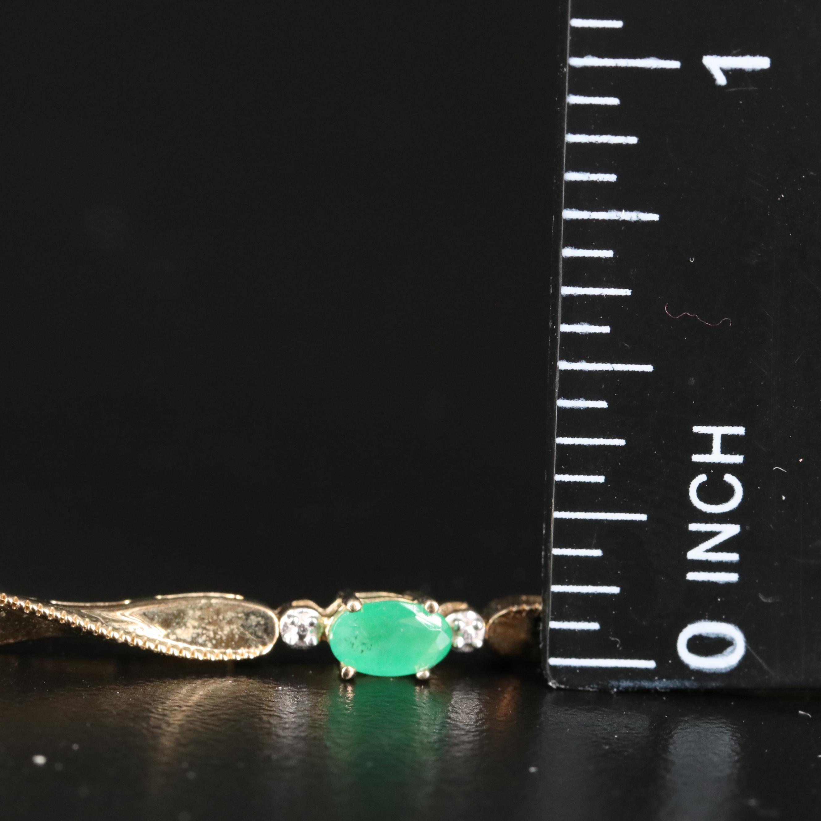 Sterling Emerald and Diamond Bracelet