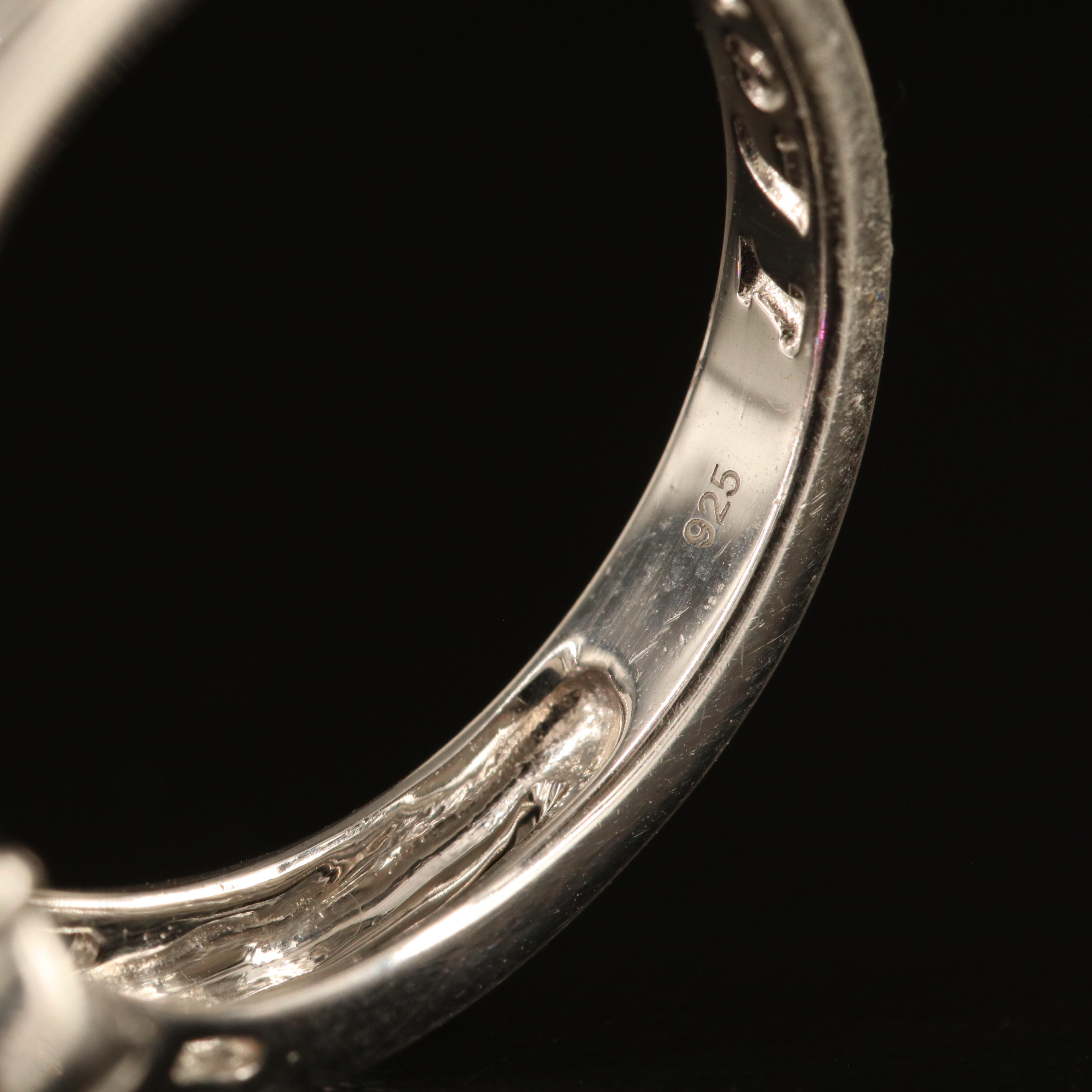 Sterling Sapphire and White Sapphire Toi-et-Moi Ring