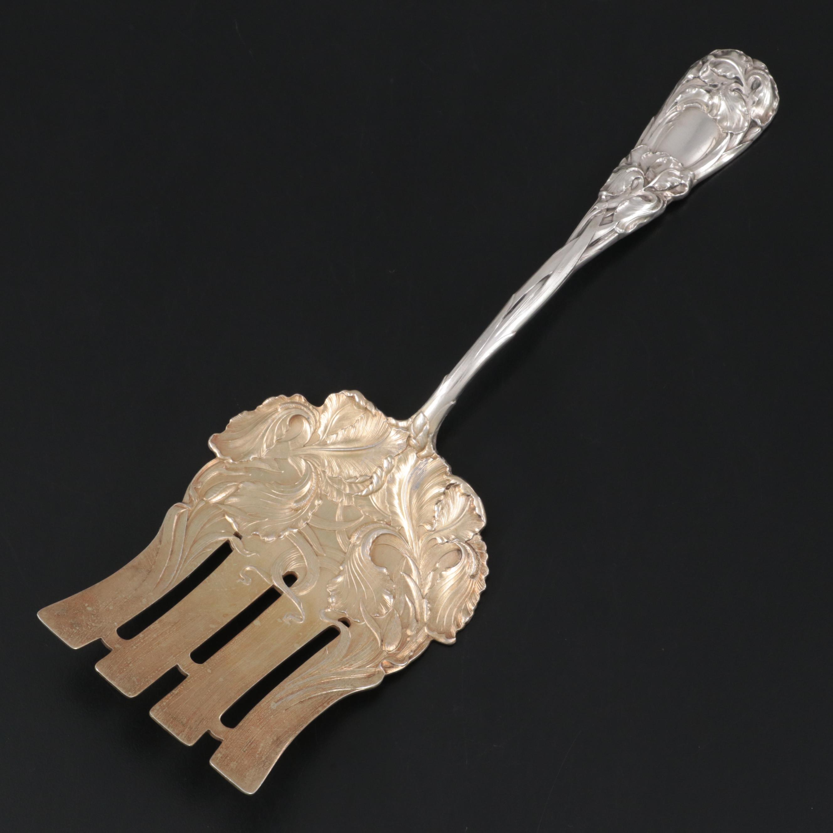 Wm. B. Durgin Co. "New Art" Sterling Silver Asparagus Serving Fork