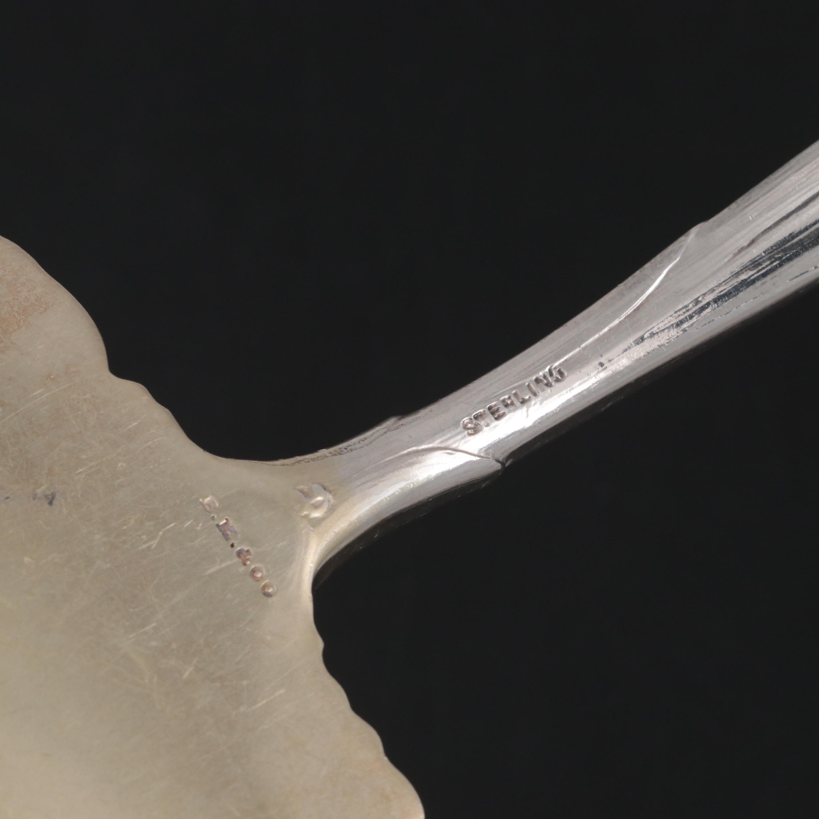 Wm. B. Durgin Co. "New Art" Sterling Silver Asparagus Serving Fork