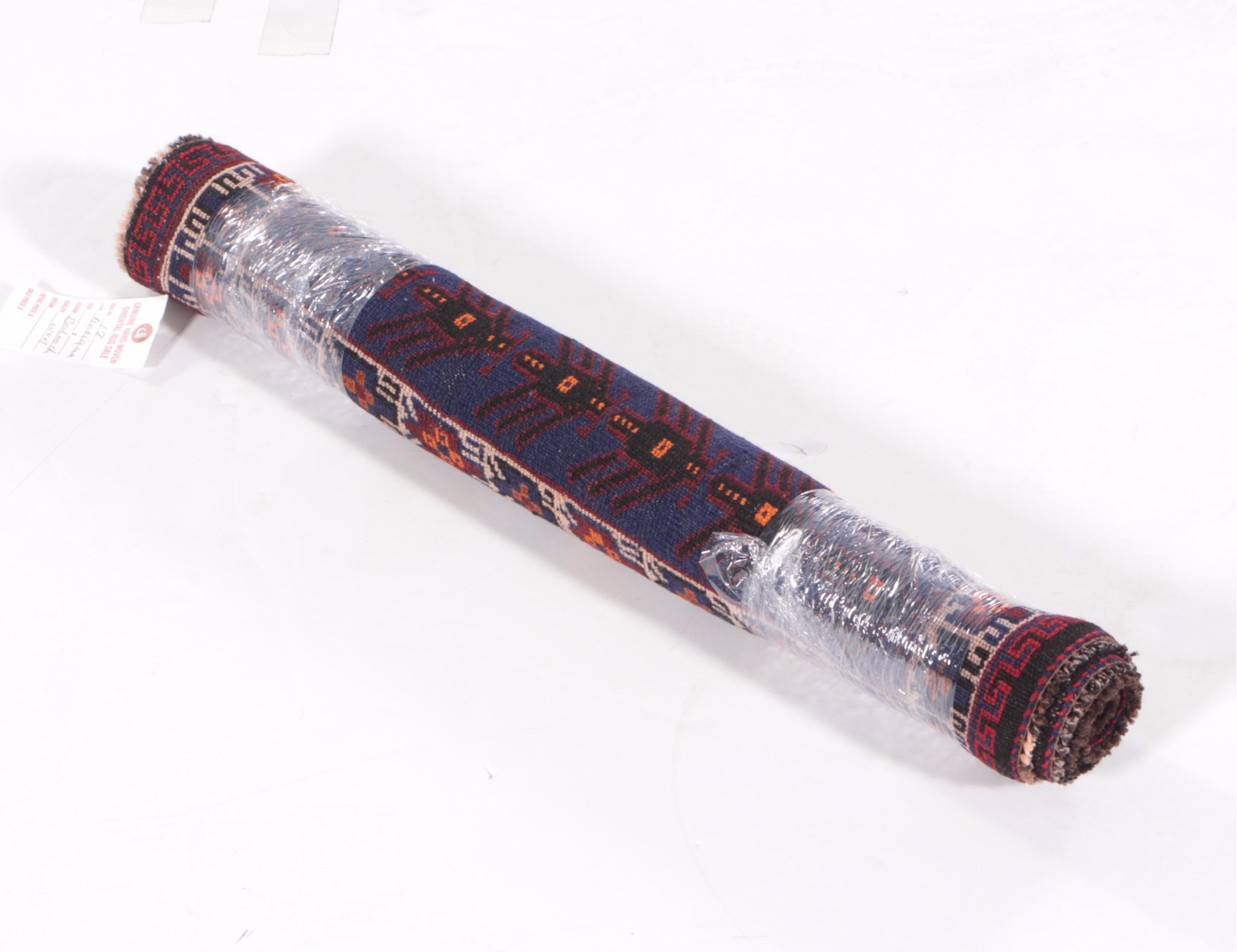 2'3 x 2'8 Hand-Knotted Afghan Baluch Accent Rug