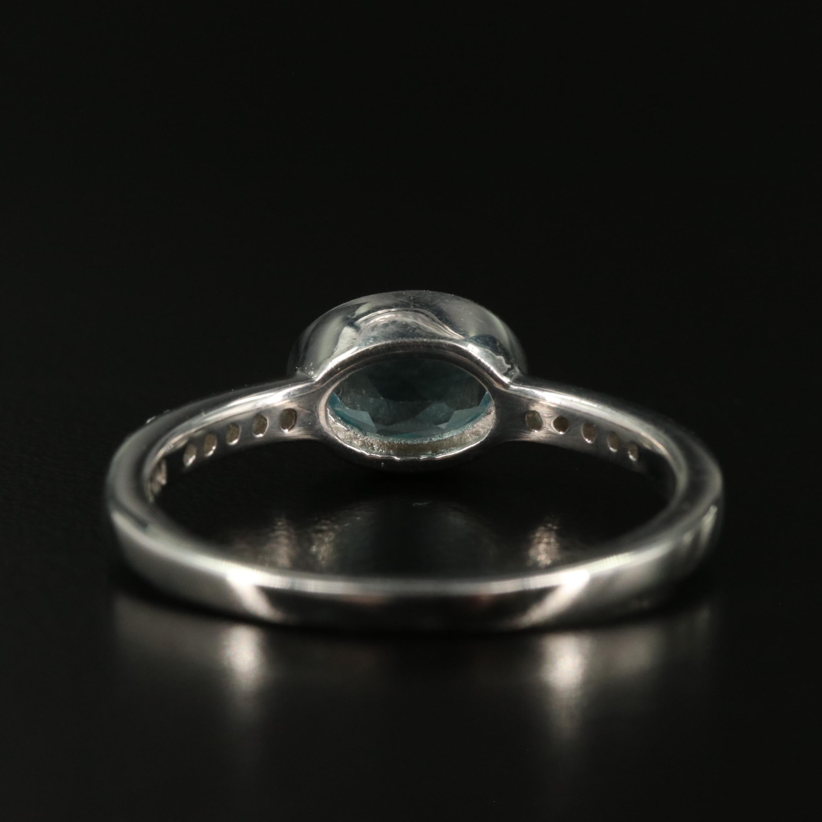 Sterling Blue and White Topaz Ring