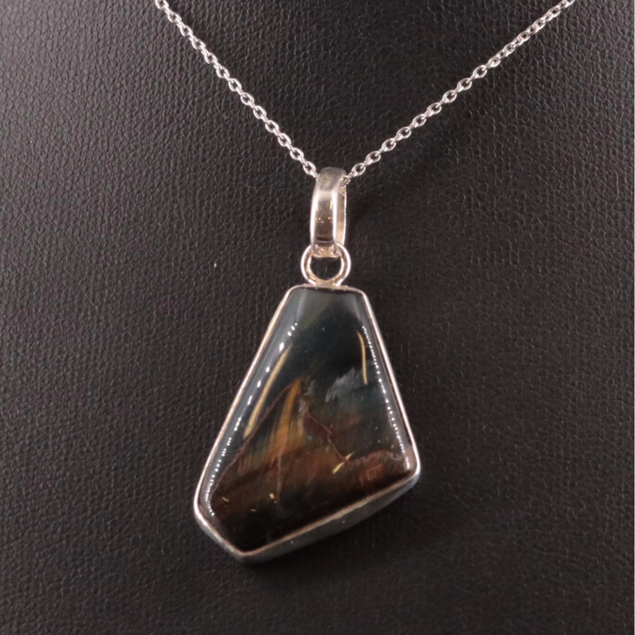 Sterling Jasper Pendant Necklace