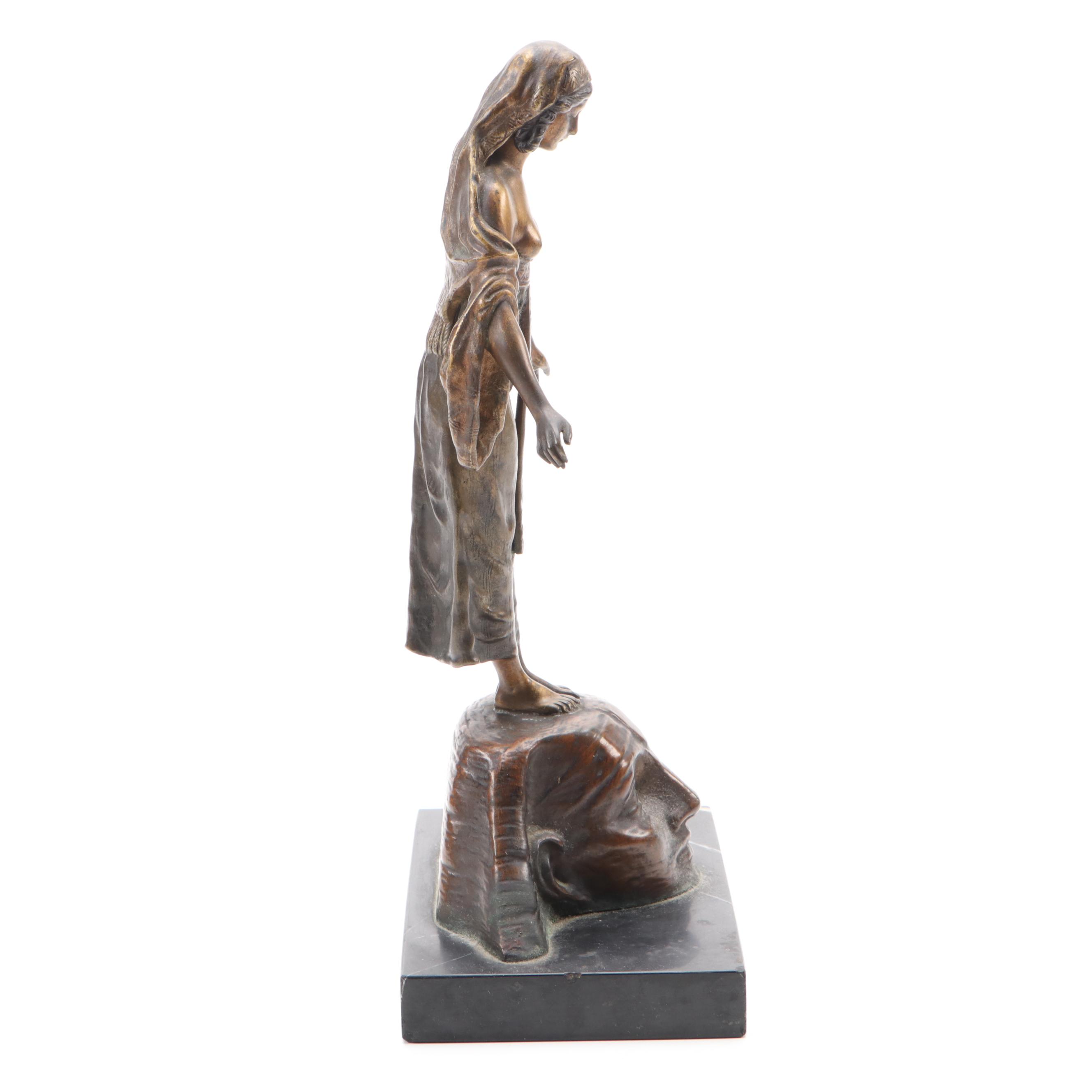 Egyptian Revival Austrian Cold-Painted Bronze Sculpture after Andor Ruff