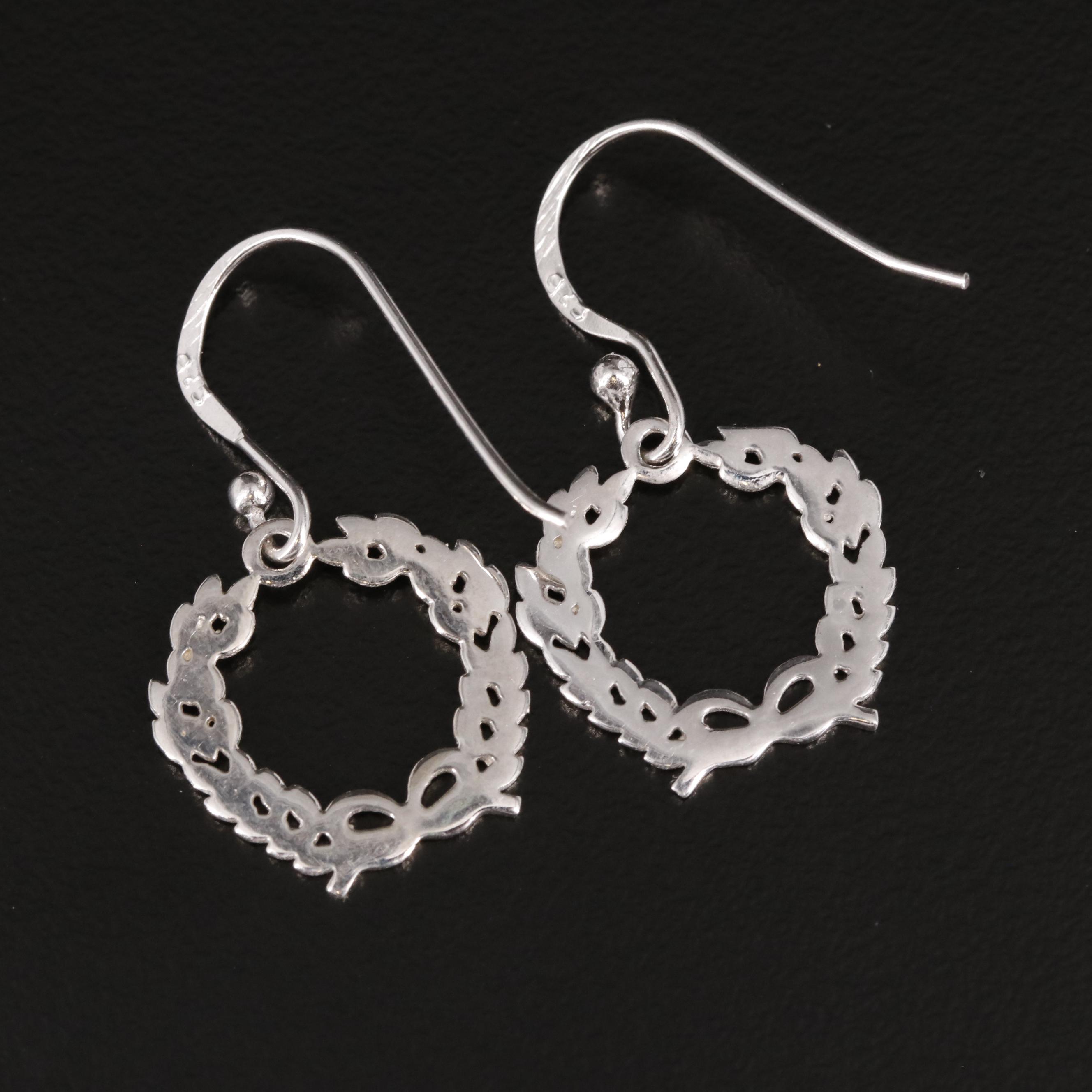 Sterling Dangle Wreath Earrings